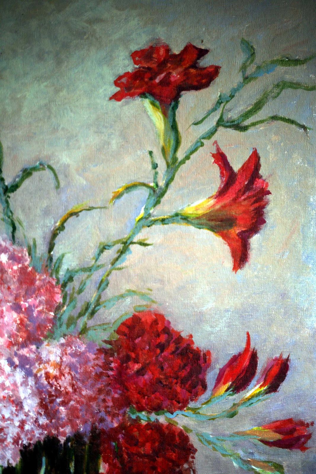 French Floral Oil Painting Vintage Art Flowers Still Life R Millet photo 82.0