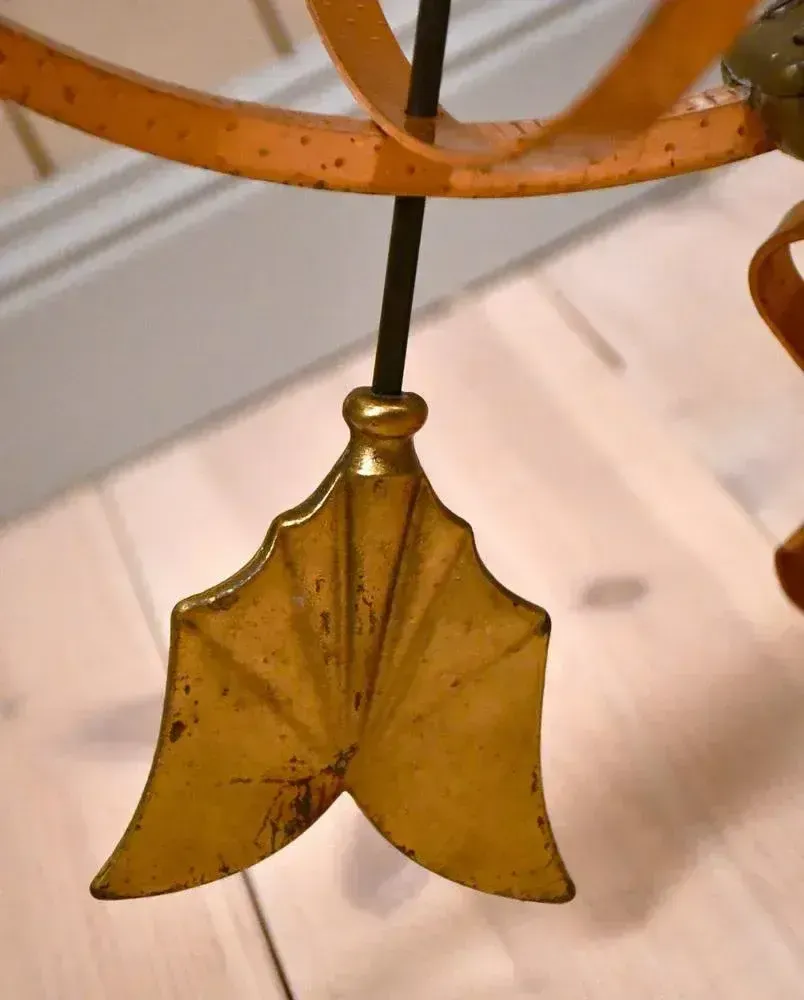 Garden Decor Large Swedish Wrought Iron, Brass And Copper Garden Sundial, 1960s photo