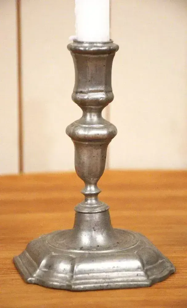 Antique Swedish Baroque Pewter Candlesticks By Nils Christophersson Forss, Västerås, 1745, Set Of 2 photo 1848.0