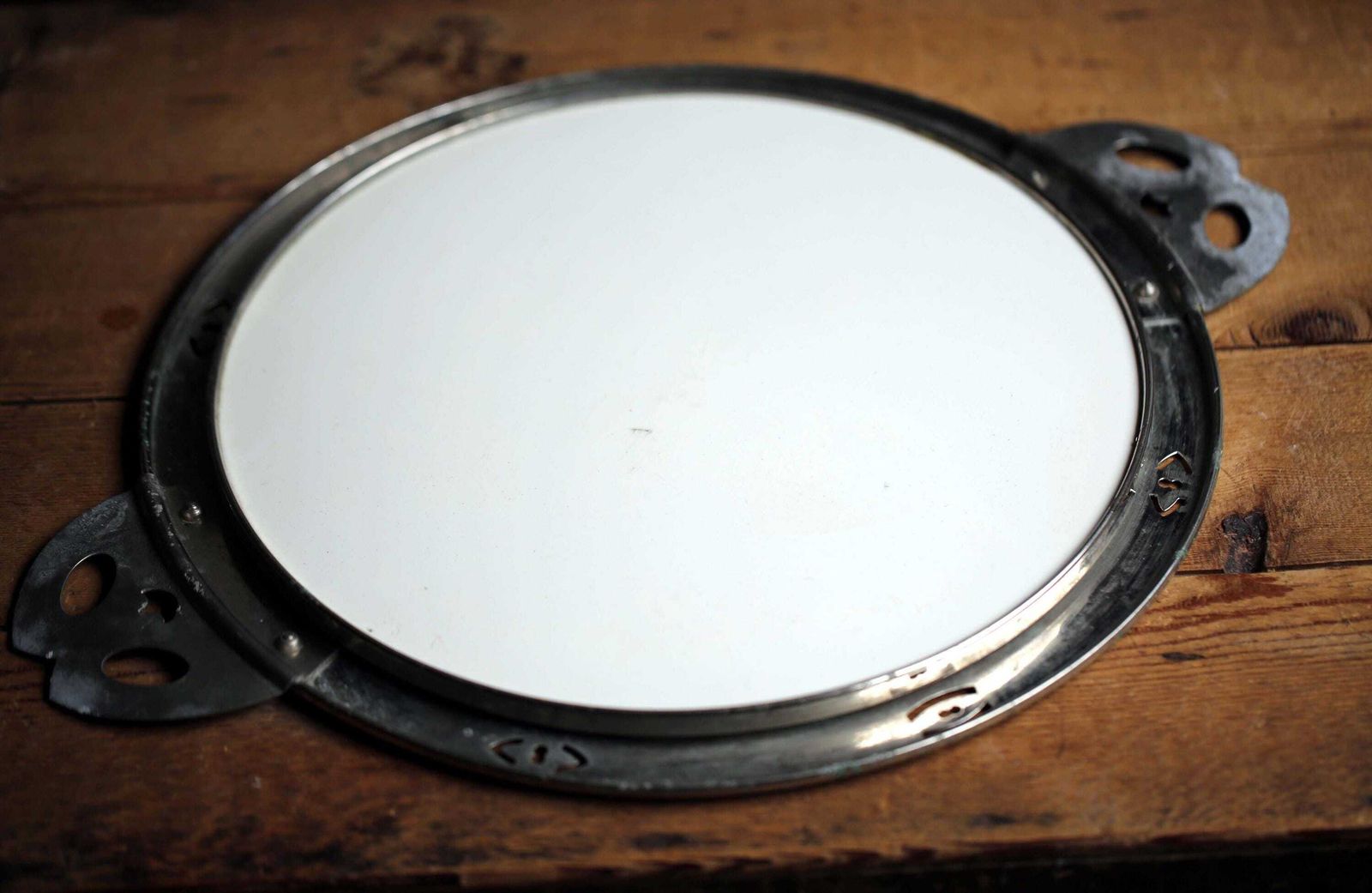 Large Antique Art Nouveau Tray Porcelain Yellow Irises Plate By Max Dannhorn photo vintage