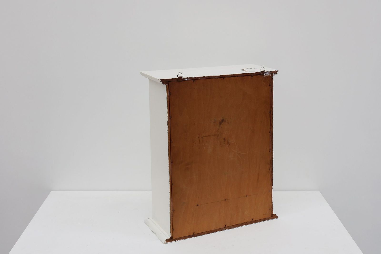 Furniture Art Deco French White Oak Mirrored Medicine Cabinet, 1920s photo