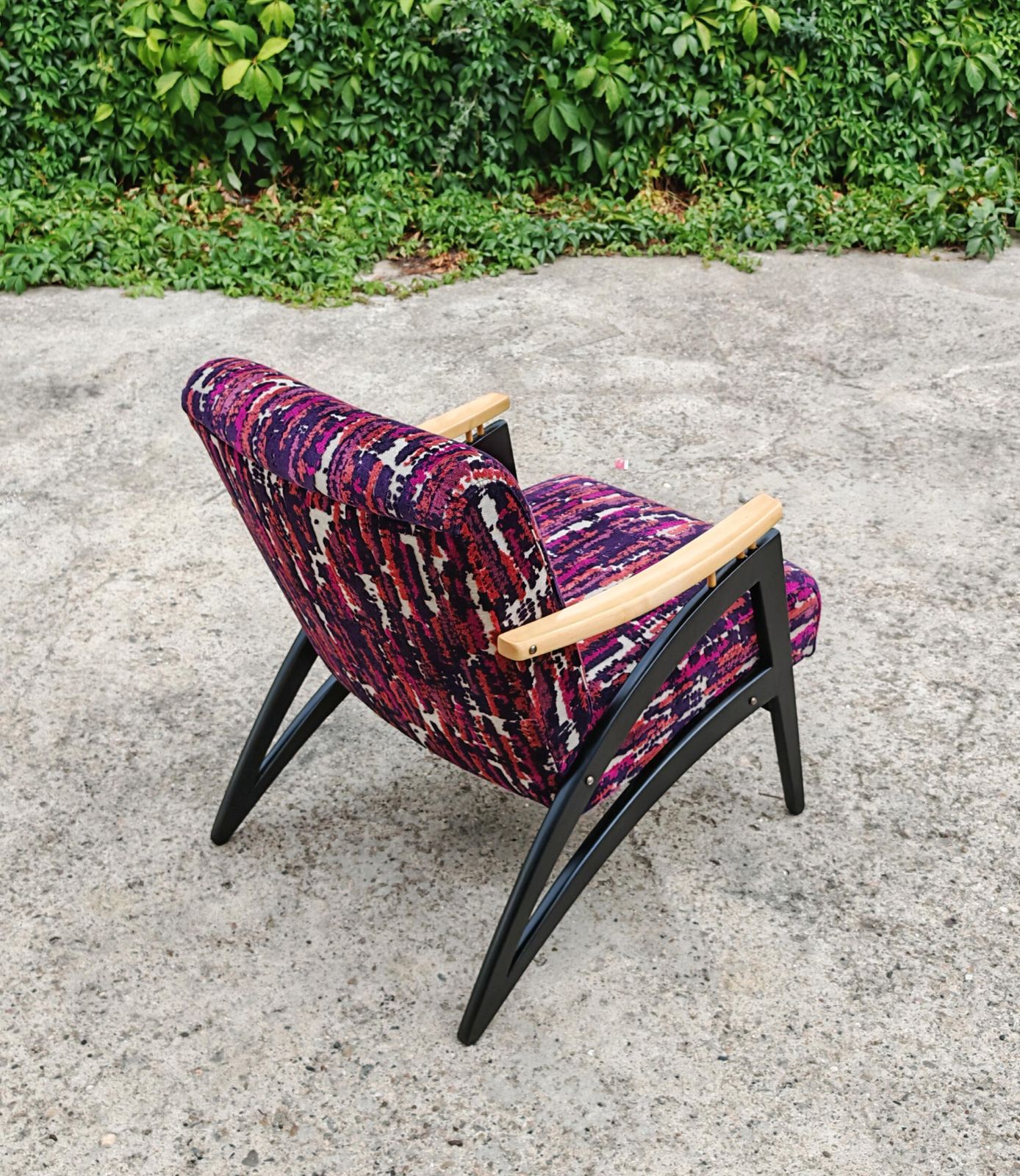 Pair Of Mid Century Modern Armchairs "Gazelle" Featuring Uniquely Shaped Lines photo Furniture