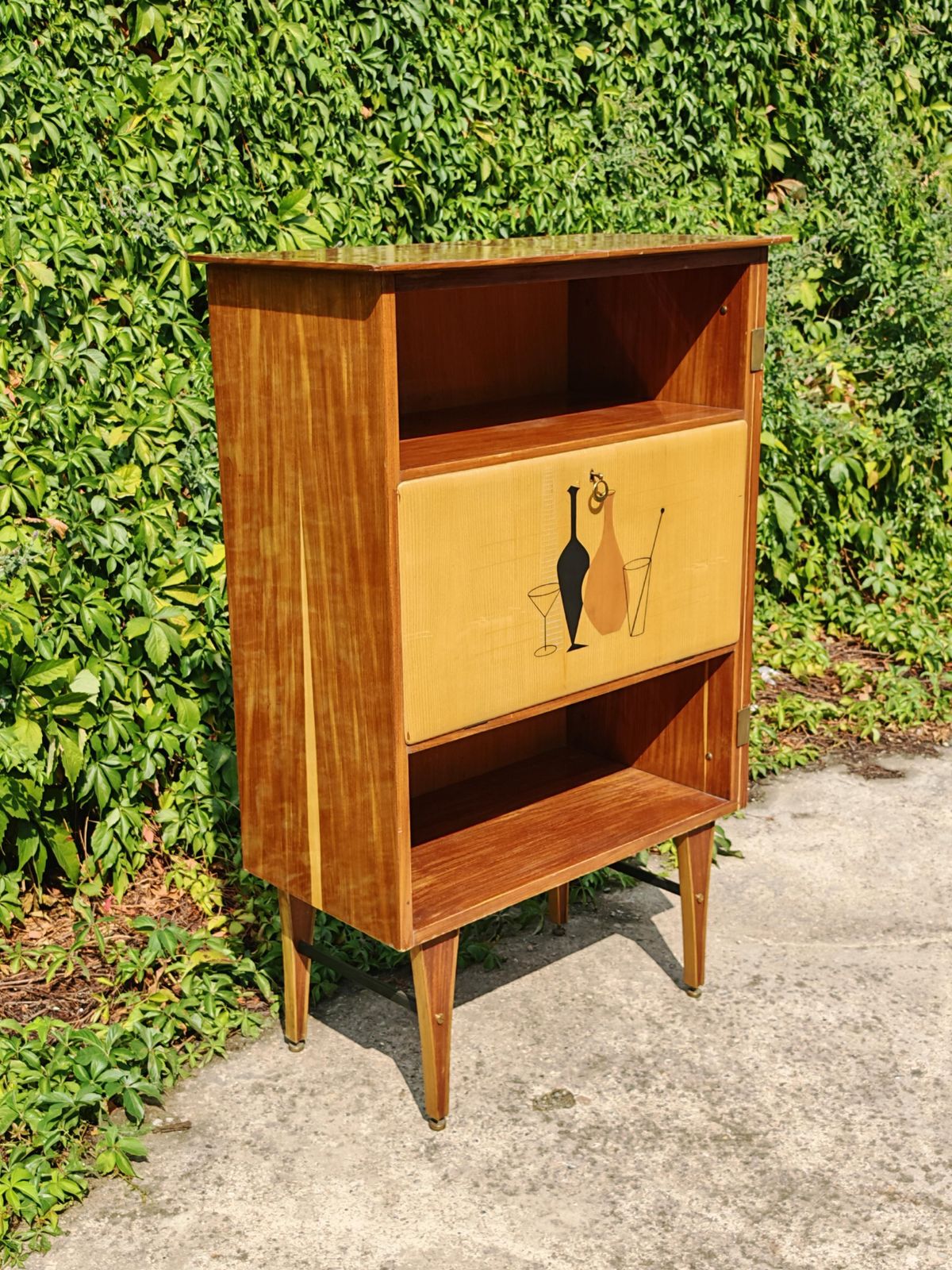 Mid Century Modern Dry Bar Cabinet Done In Mahogany, Italy 1950s photo Furniture