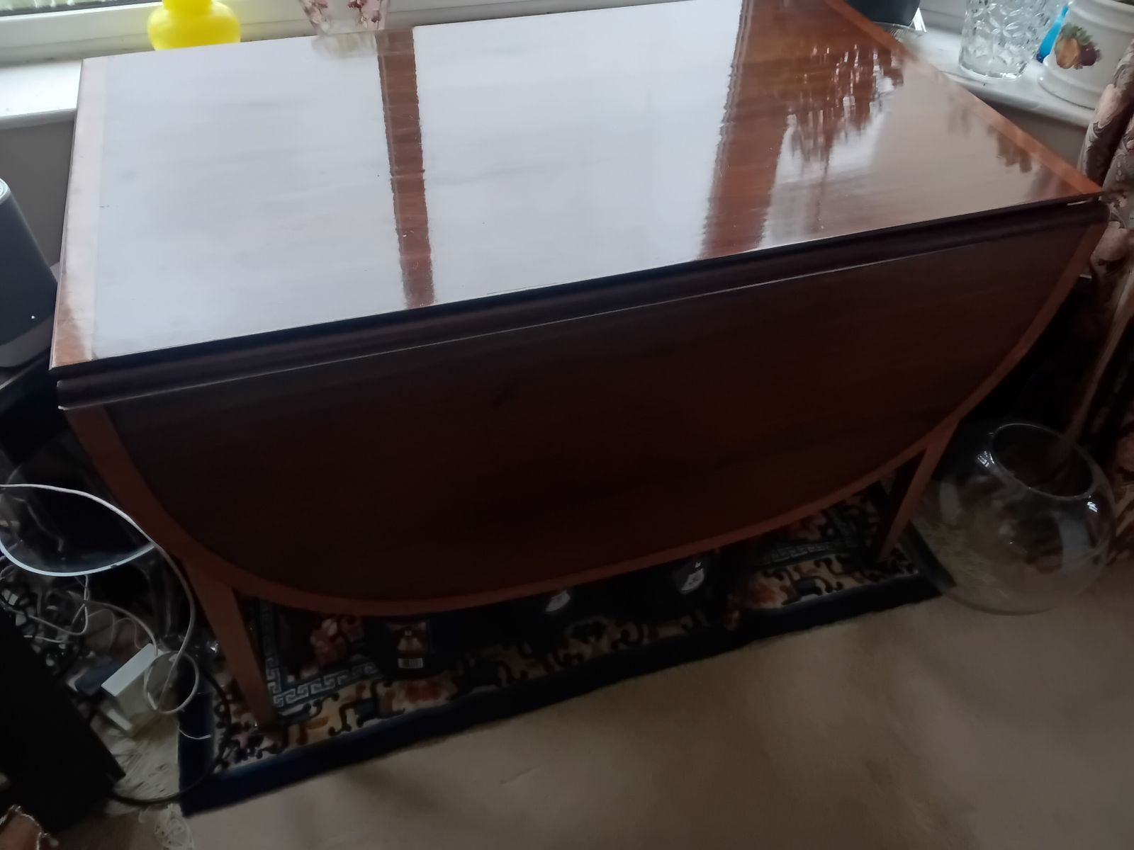 Huge Reduction.. Stunning.. !! Regency Sty.E Mahogany And Satinwood Extending Dining Table With Set Of 6 Chairs. photo furniture
