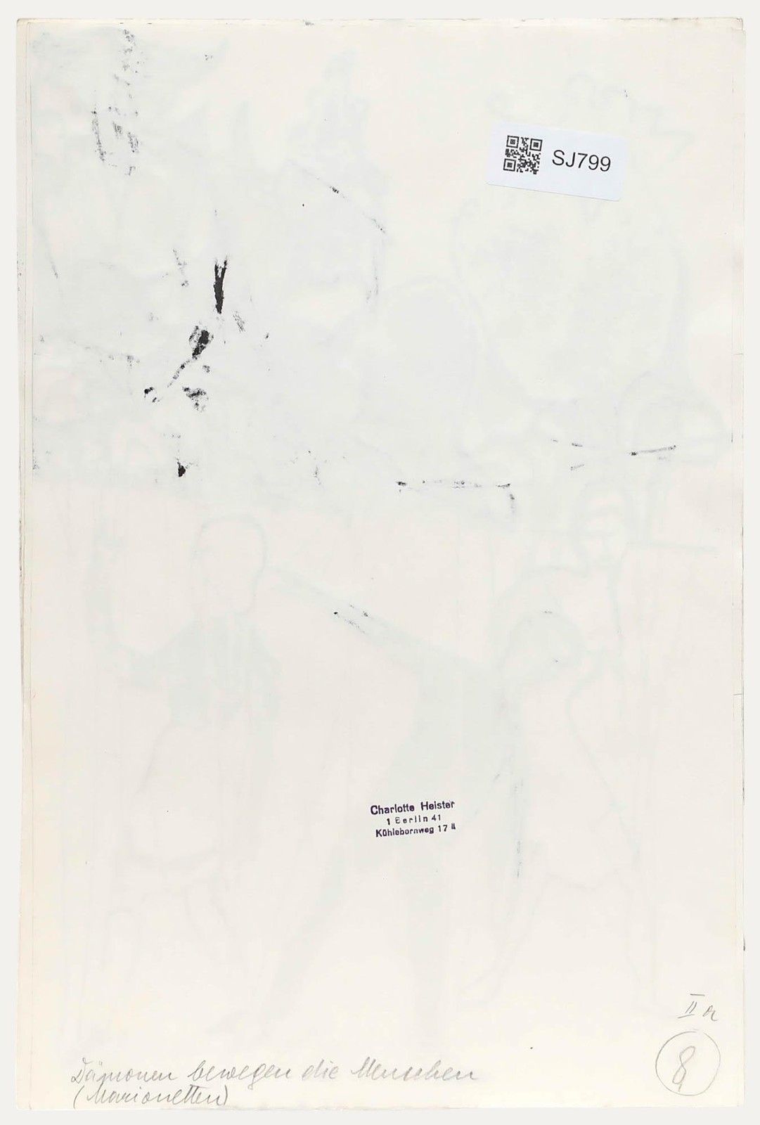 Charlotte Heister (1921 1998) Mid 20th Century India Ink, Marionettes photo for sale