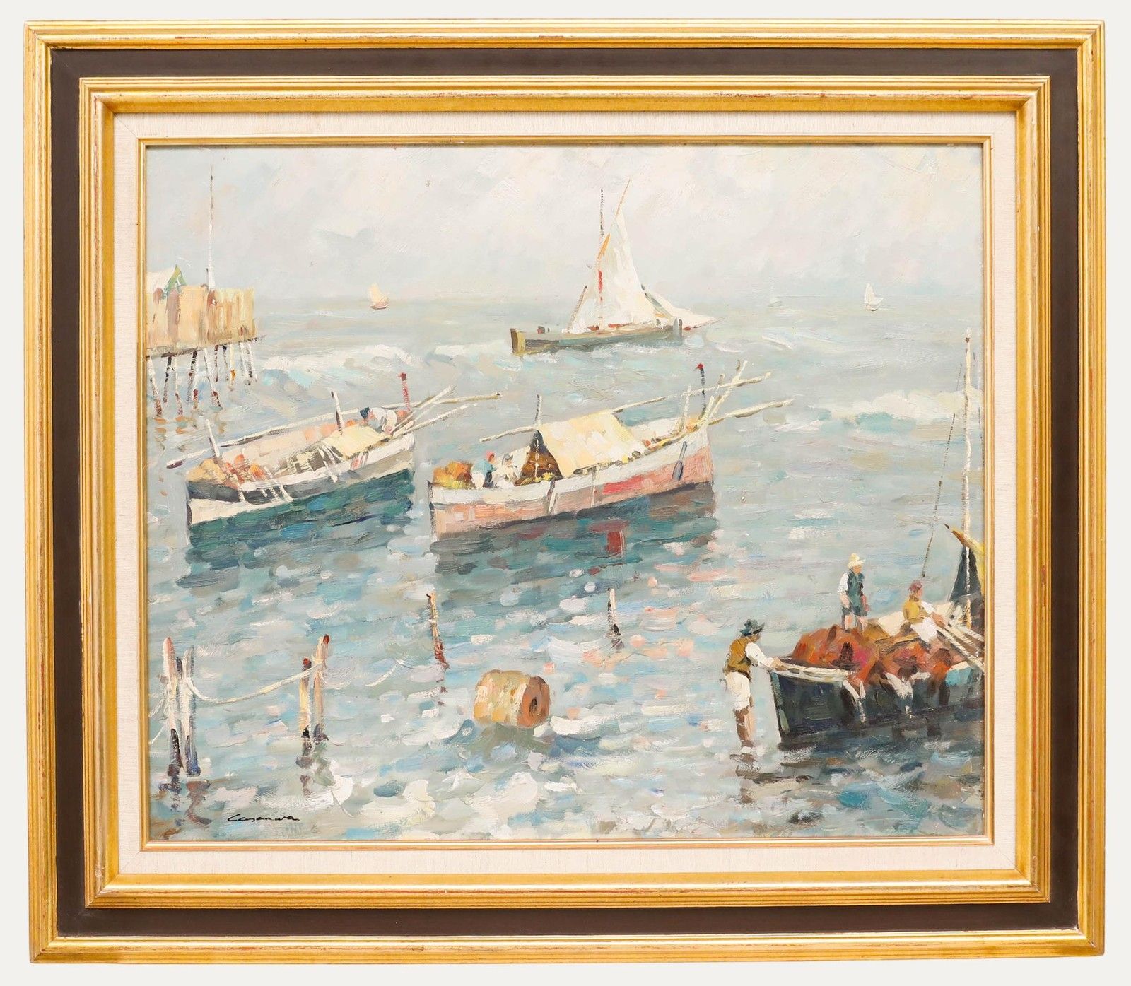 Jose Casanova (1933 1989) 20th Century Oil, Reflections On The Water