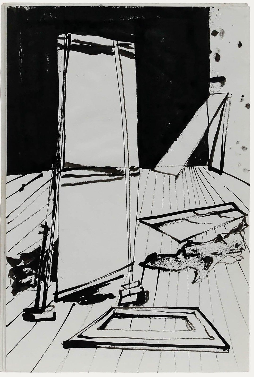 Charlotte Heister (1921 1998) Mid 20th Century India Ink, Backdrops