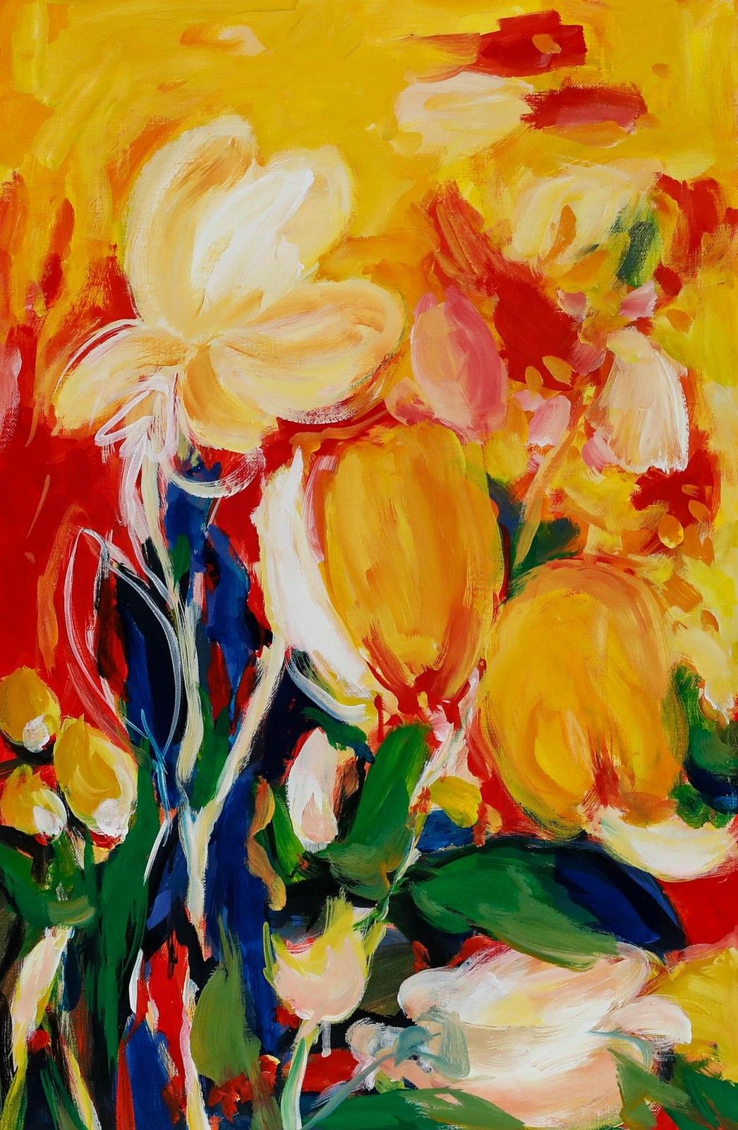 Erwin Steinhauser (1939 2023) Contemporary Acrylic, Blazing Tulips photo furniture