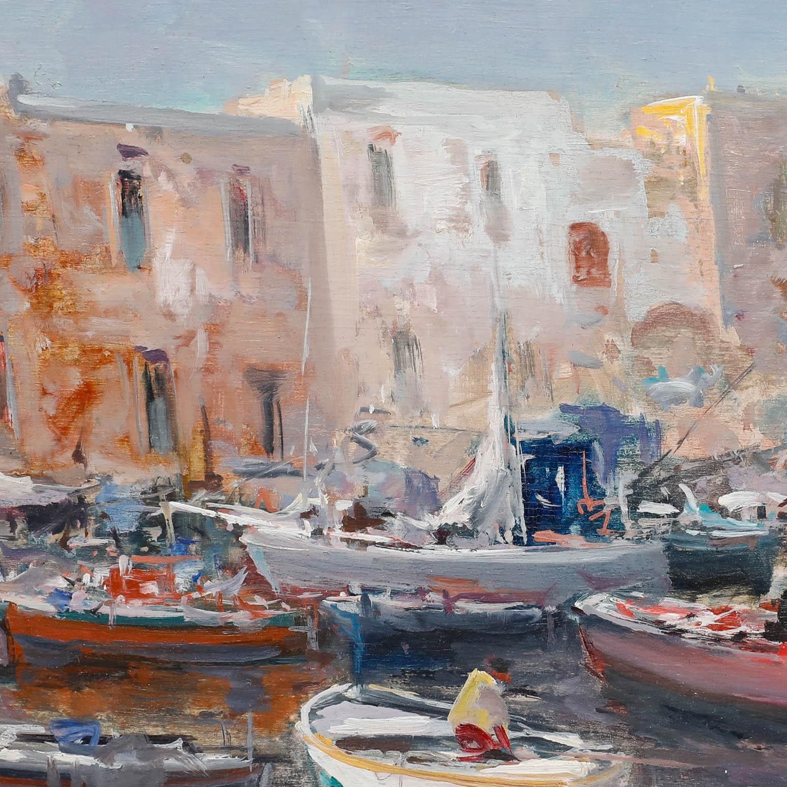 Vincenzo Laricchia (B.1940) Contemporary Oil, Naples In Technicolour photo 395.0