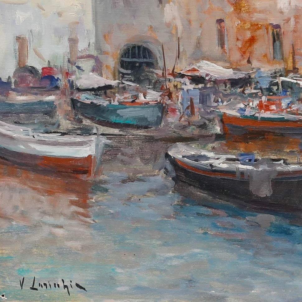 Vincenzo Laricchia (B.1940) Contemporary Oil, Naples In Technicolour photo vinterior