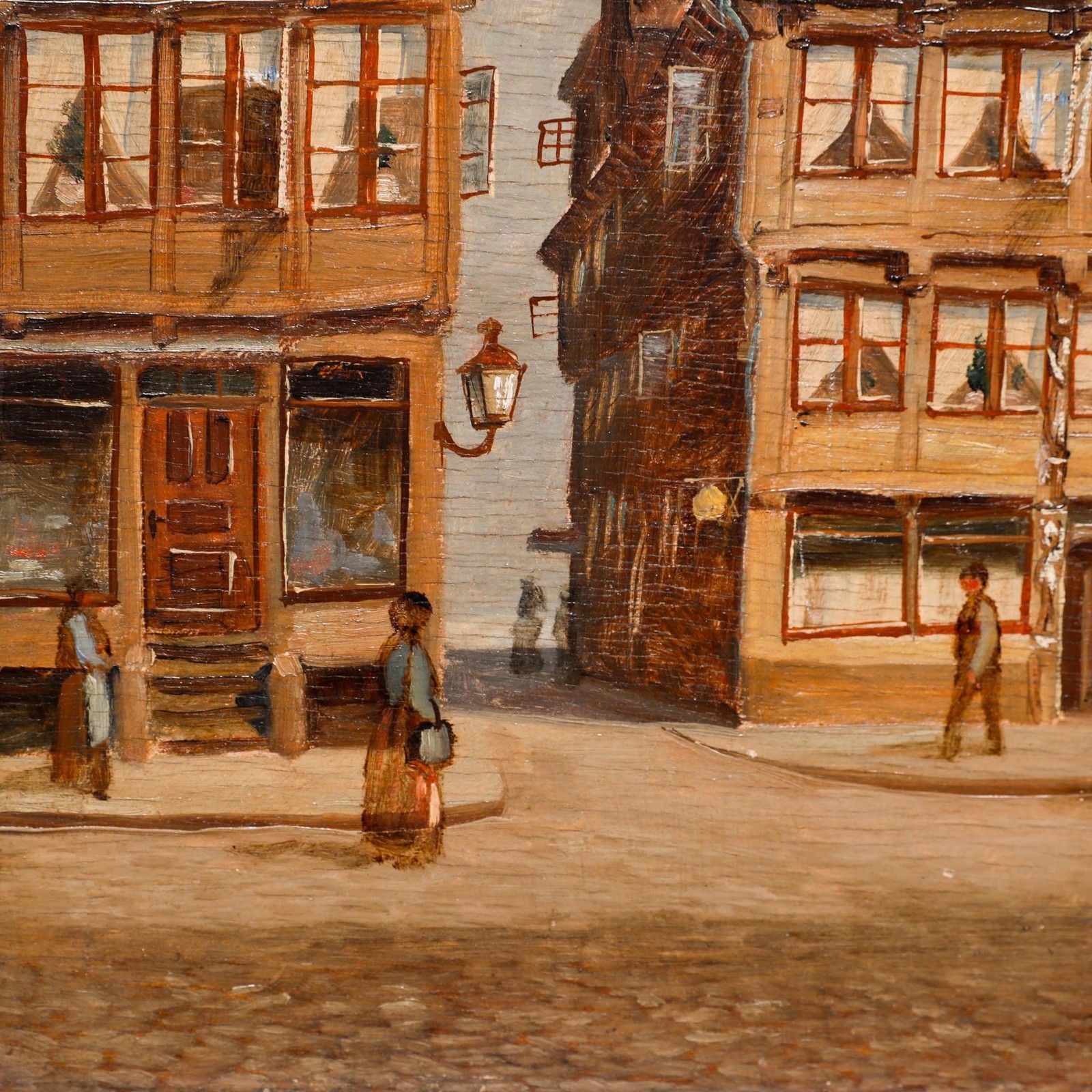 Friedrich Harden (1861 1921) Late 19th Century Oil, Hamburg Street Scene photo Art