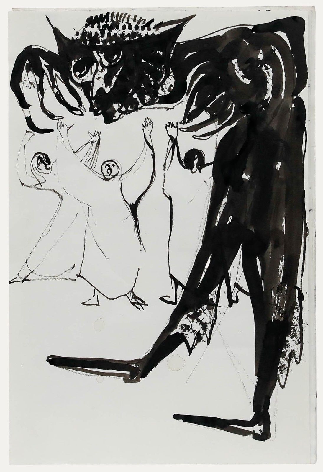 Charlotte Heister (1921 1998) Mid 20th Century India Ink, Praise