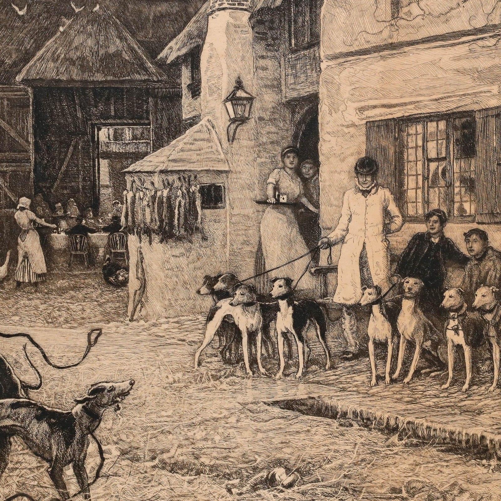 Robert Walker Macbeth Ra (1848 1910) 1903 Etching, Lady & The Lurchers photo Art