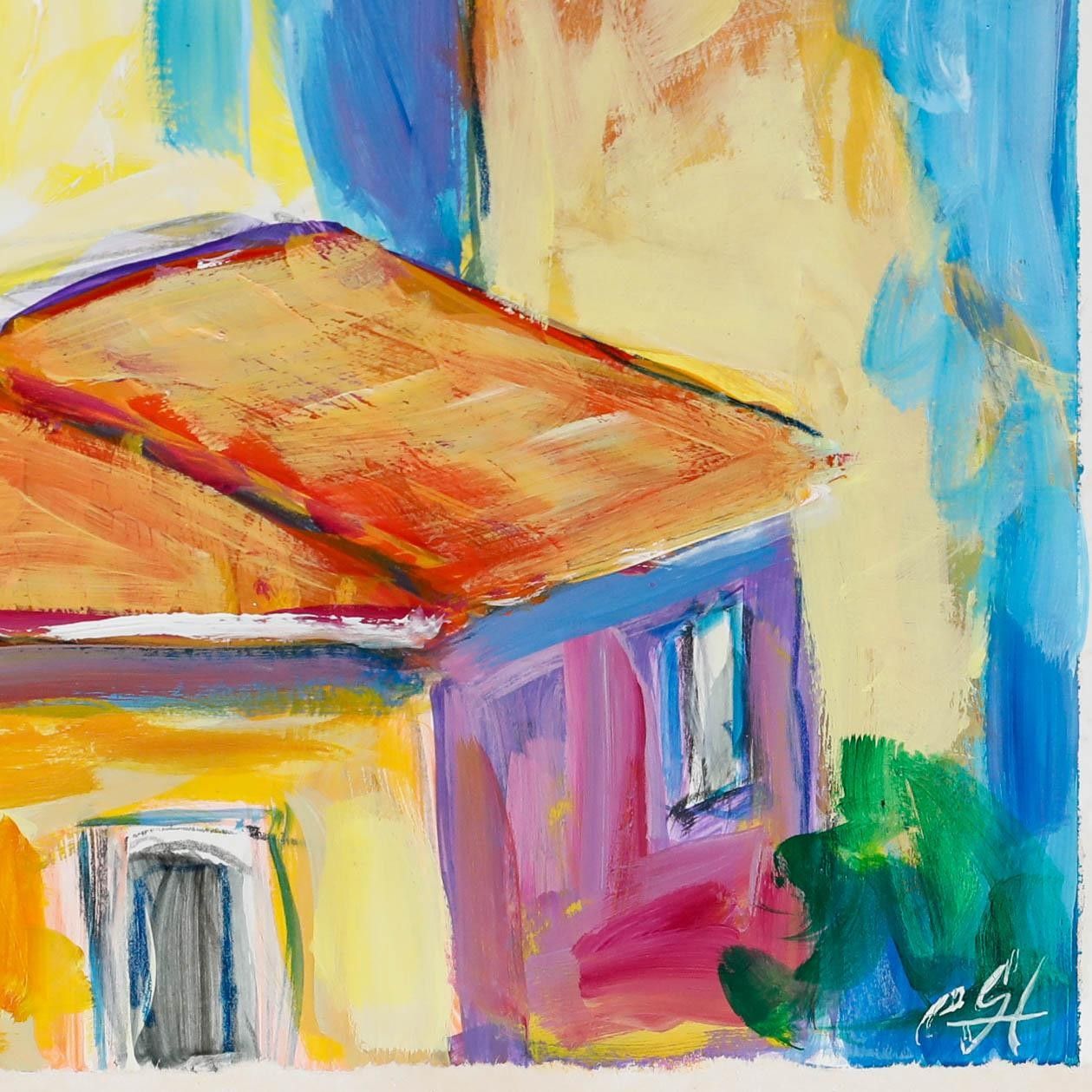 Erwin Steinhauser (1939 2023) Contemporary Acrylic, Villa In The Mountains photo Art
