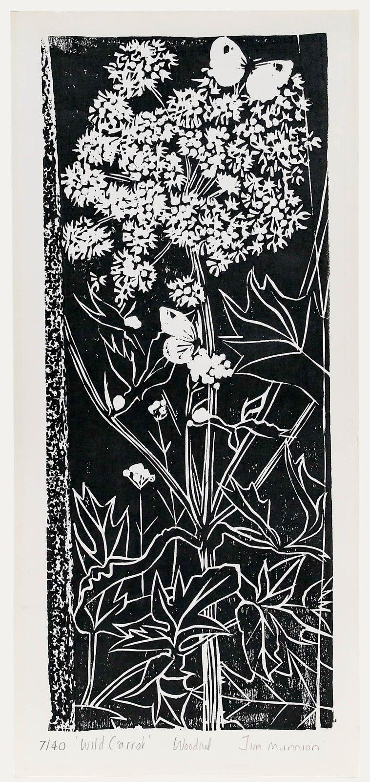 Jim Munnion Contemporary Woodcut, Wild Carrot