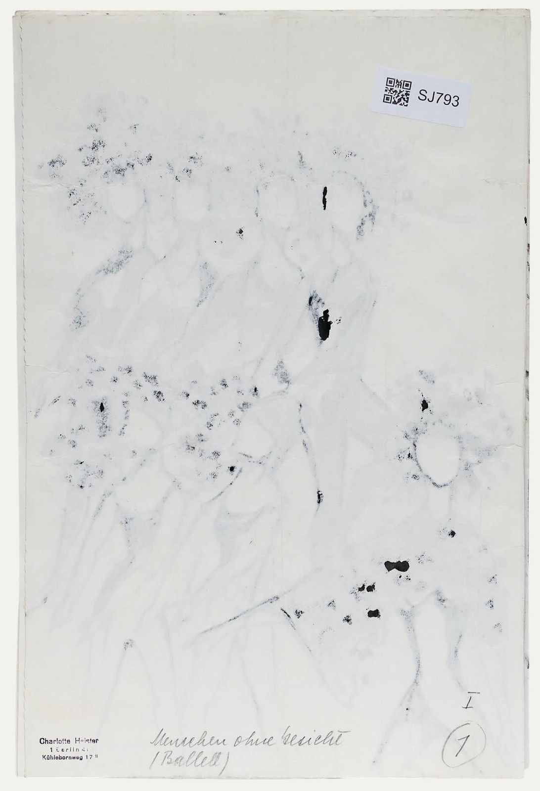 Charlotte Heister (1921 1998) Mid 20th Century India Ink, Dancing Girls photo for sale