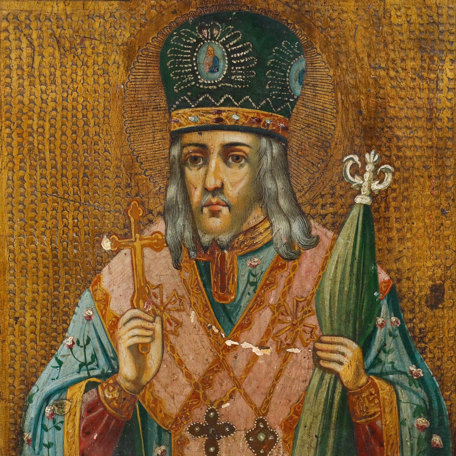 Continetal Late 19th Century Tempera Icon Of Saint Joseph Of Belgorod photo 325.0