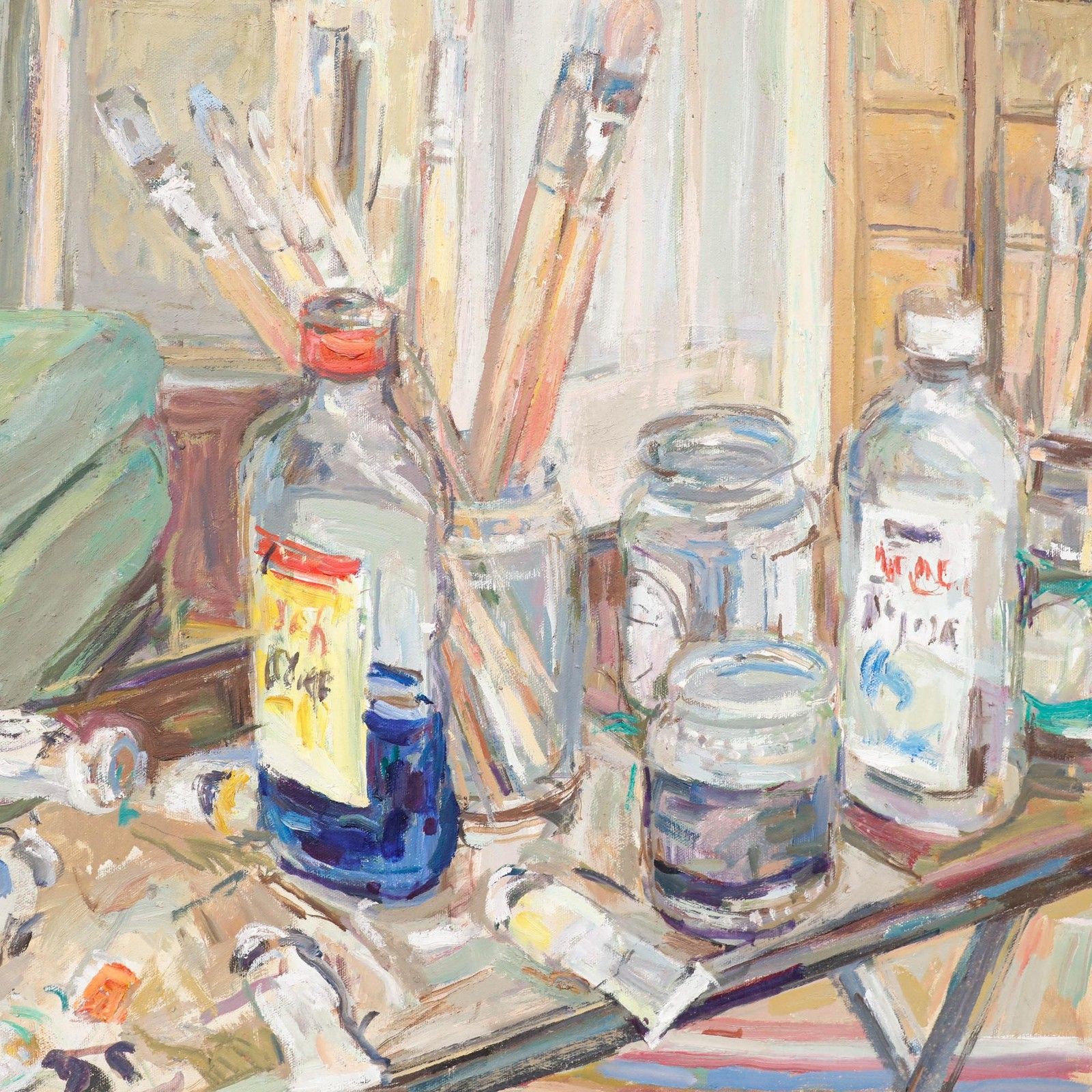 Simon Goldberg (1916 2002) 20th Century Oil, The Artist's Studio photo Art