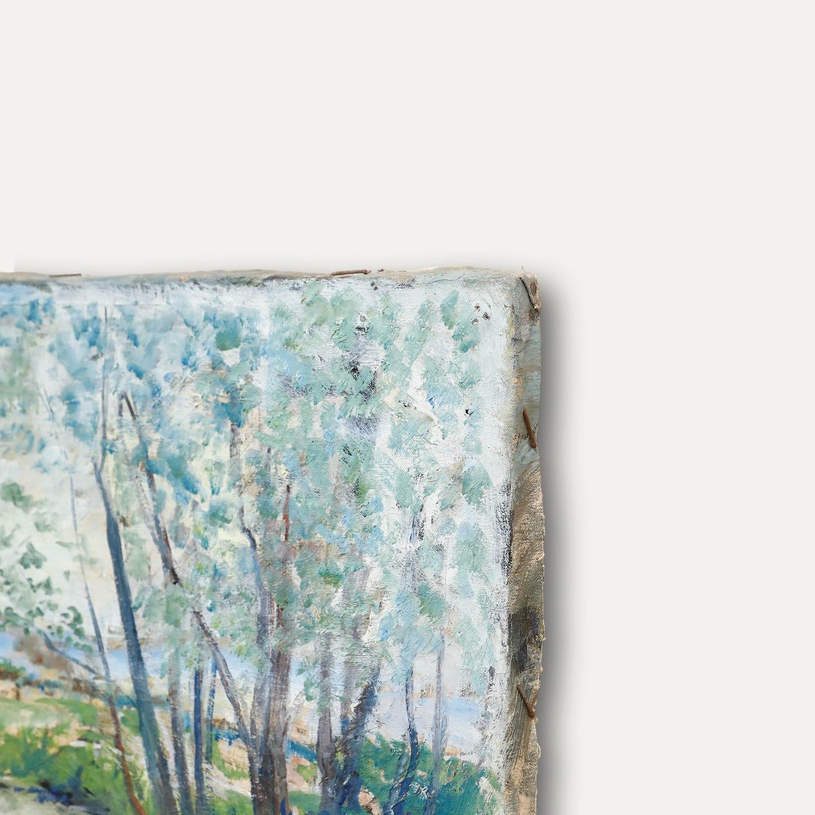 Mid 20th Century Oil Springtime On The Riverbank photo 275.0