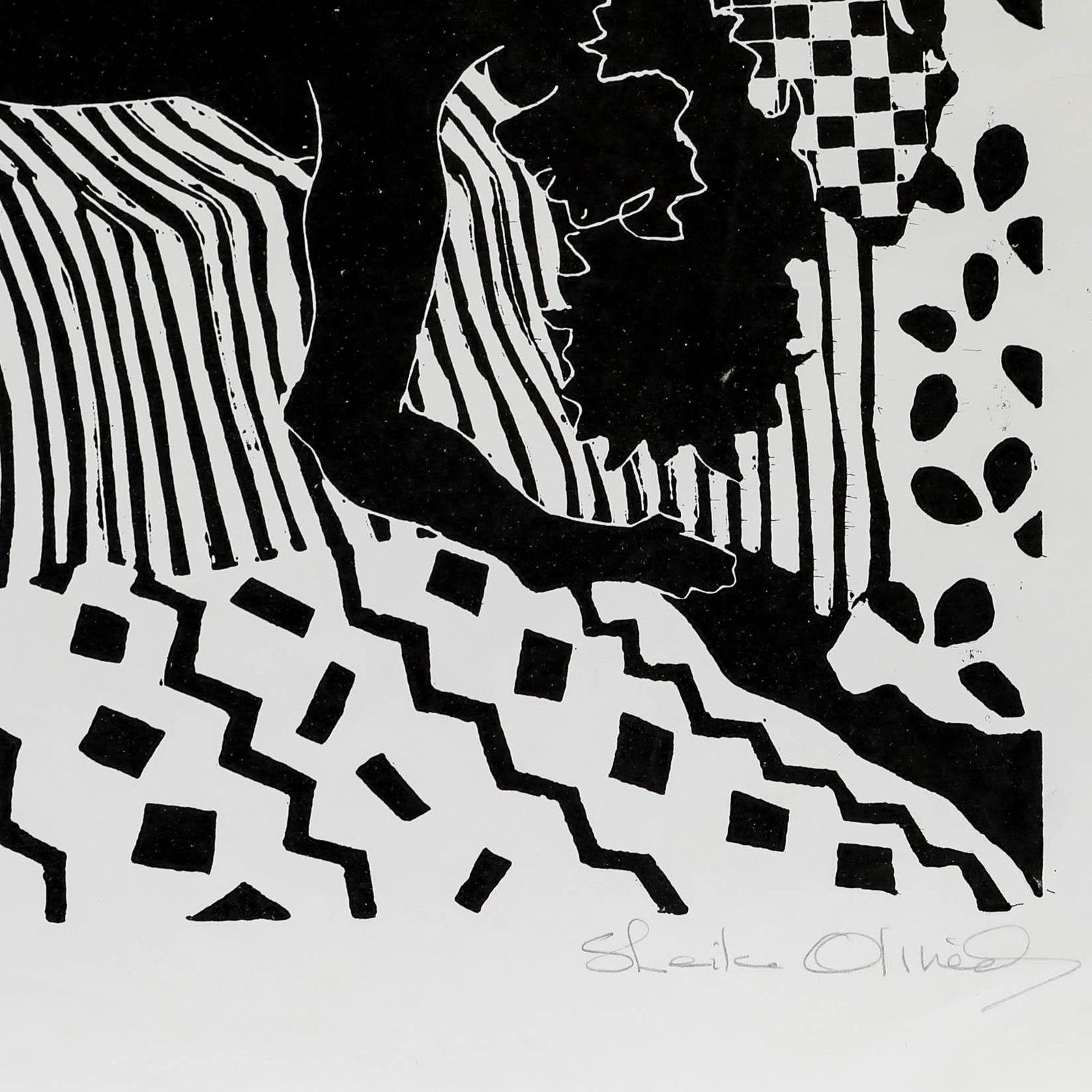 Sheila Oliner (1930 2020) 1992 Linoprint, Reclining Woman I photo 195.0