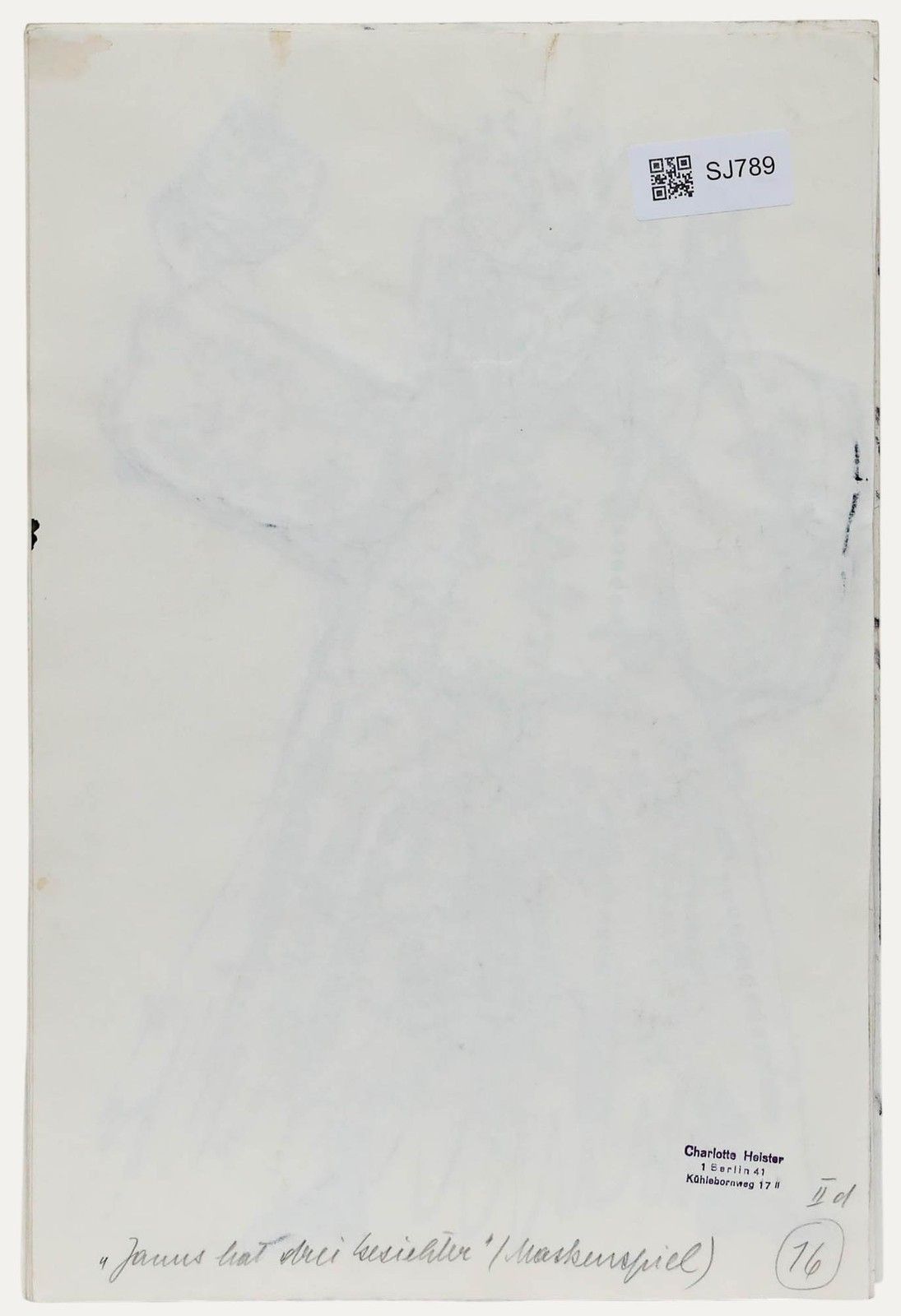 Charlotte Heister (1921 1998) Mid 20th Century India Ink, Mask photo for sale