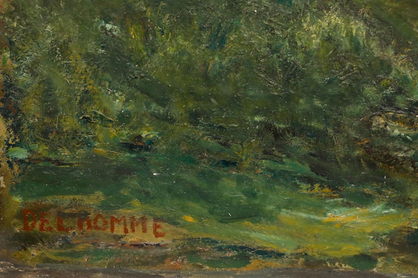 Georges Eugene Delhomme (1904 1989) 20th Century Oil, Small Arm Of The Marne photo vinterior