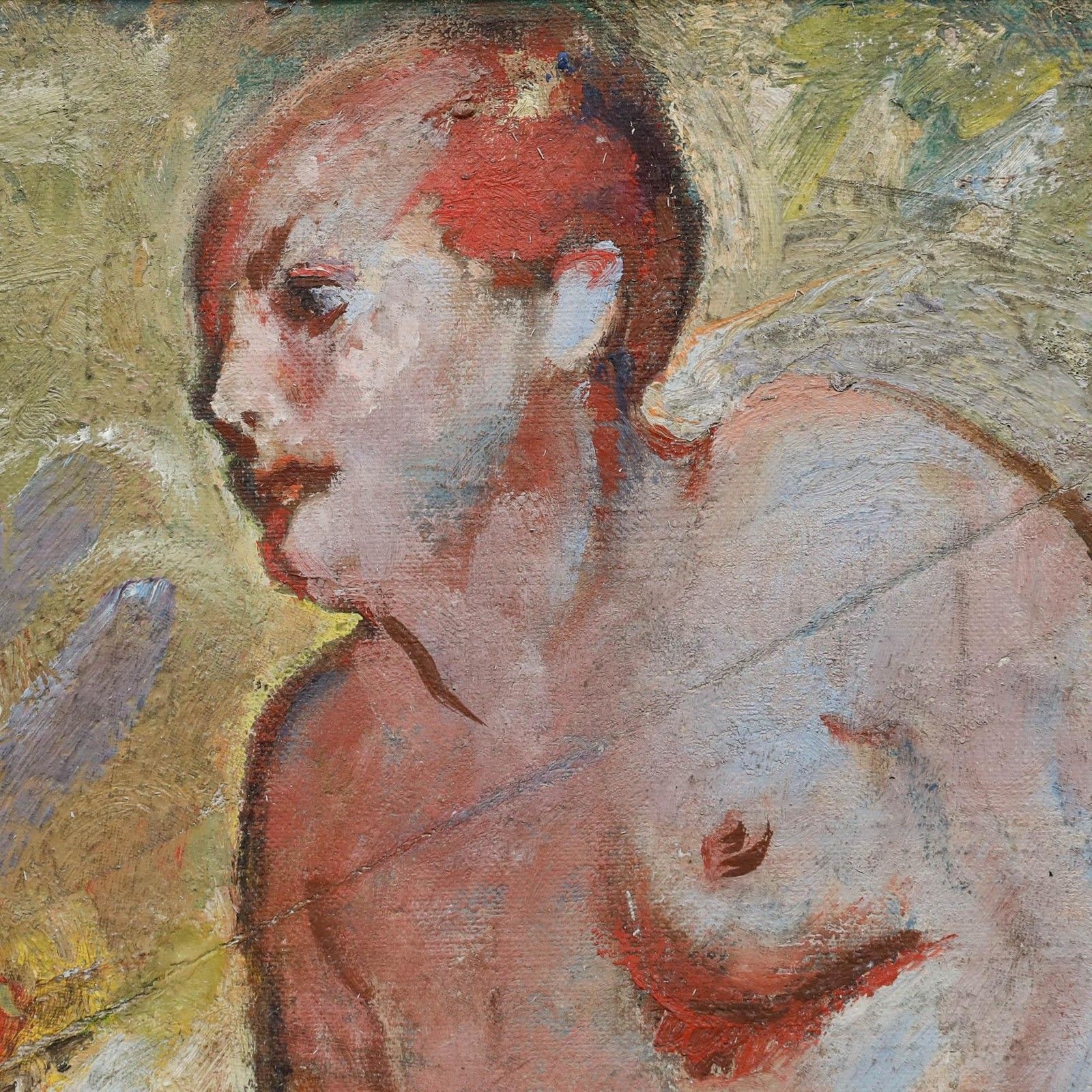 Follower Of Ivon Hitchins (1893 1979) Framed Oil, Reclining In The Meadow photo 595.0