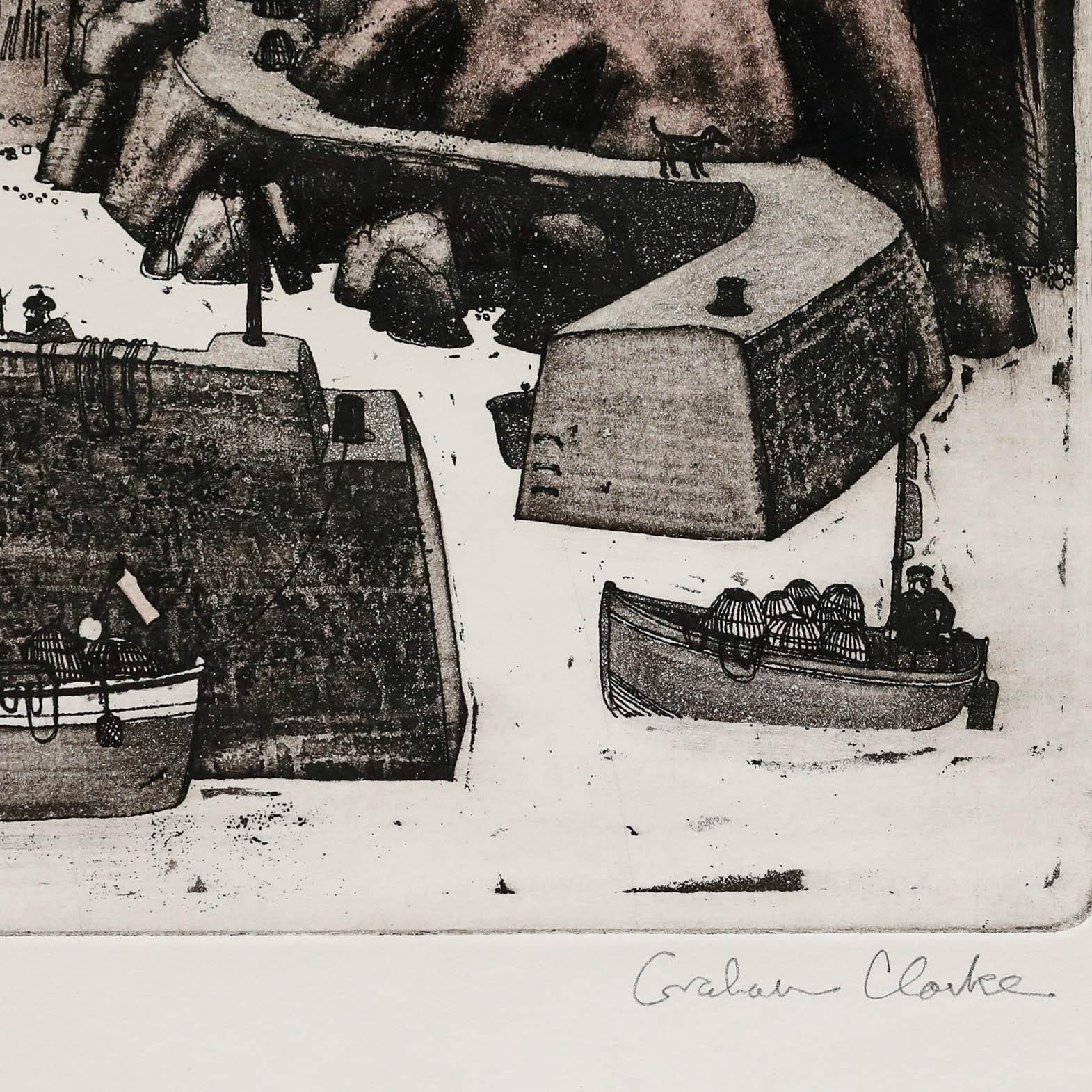 Graham Clarke (B.1941) 20th Century Etching, Mullion Cove photo 250.0