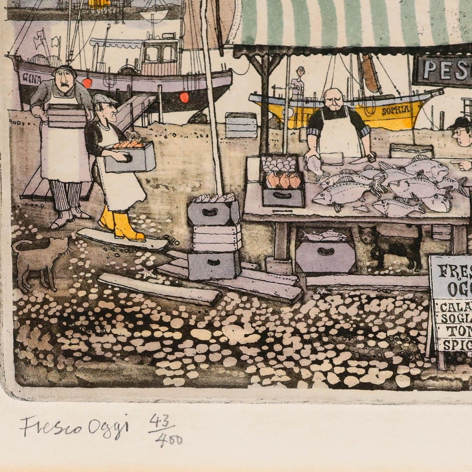 Graham Clarke (B.1941) 20th Century Etching, Fresco Oggi photo for sale