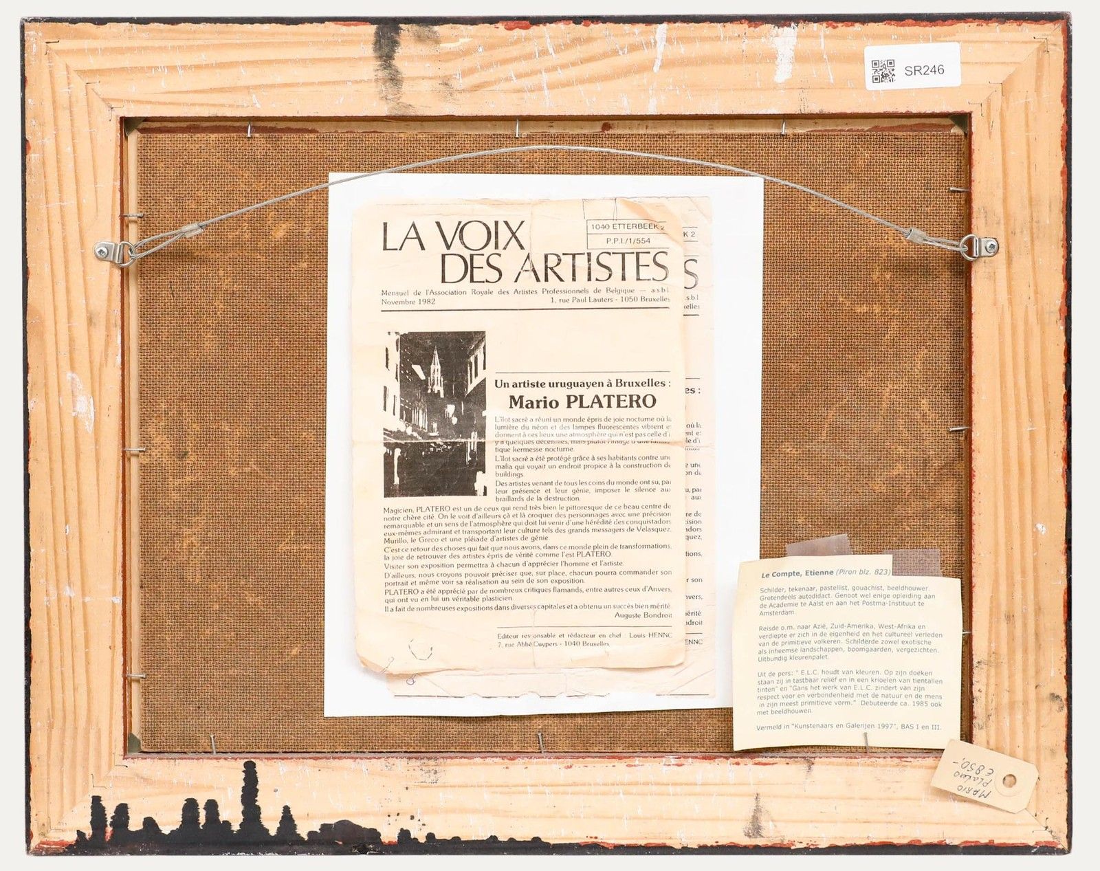 Mario Platero (1942 2002) Framed 20th Century Oil, Flea Market In Brussels photo for sale