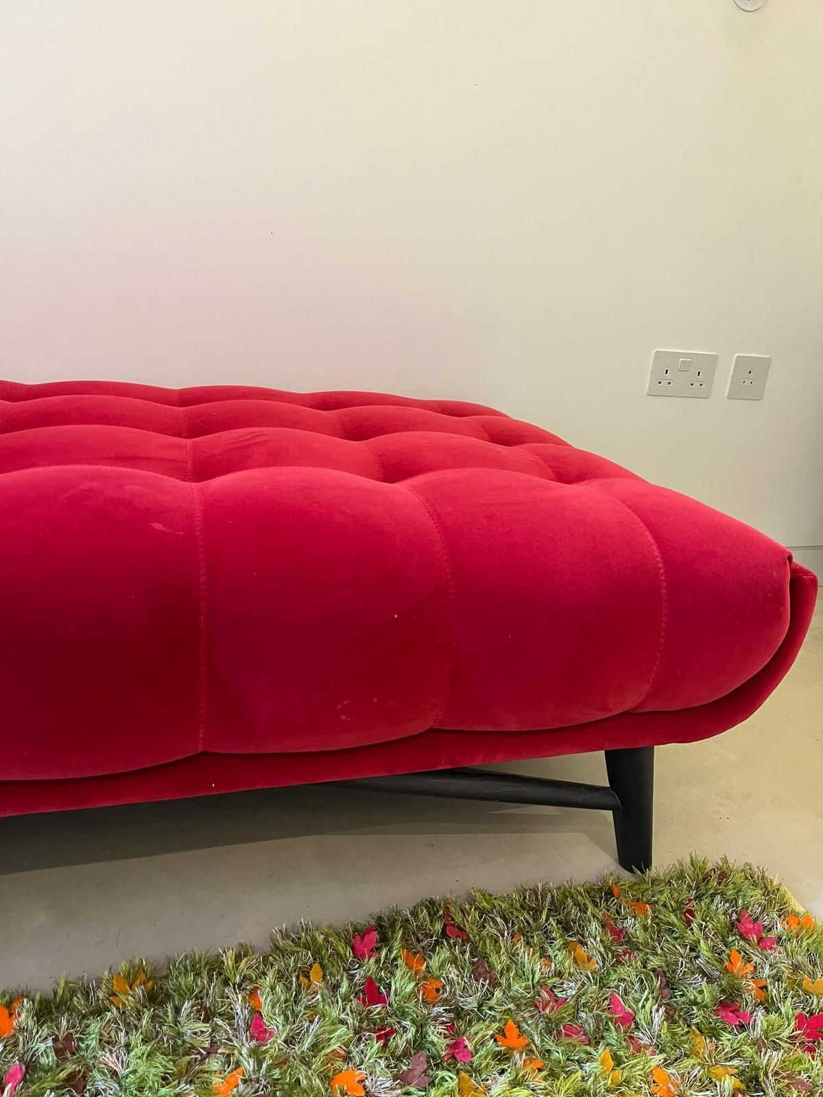 Roche Bobois   Red Velvet Sofa – Excellent Condition photo for sale