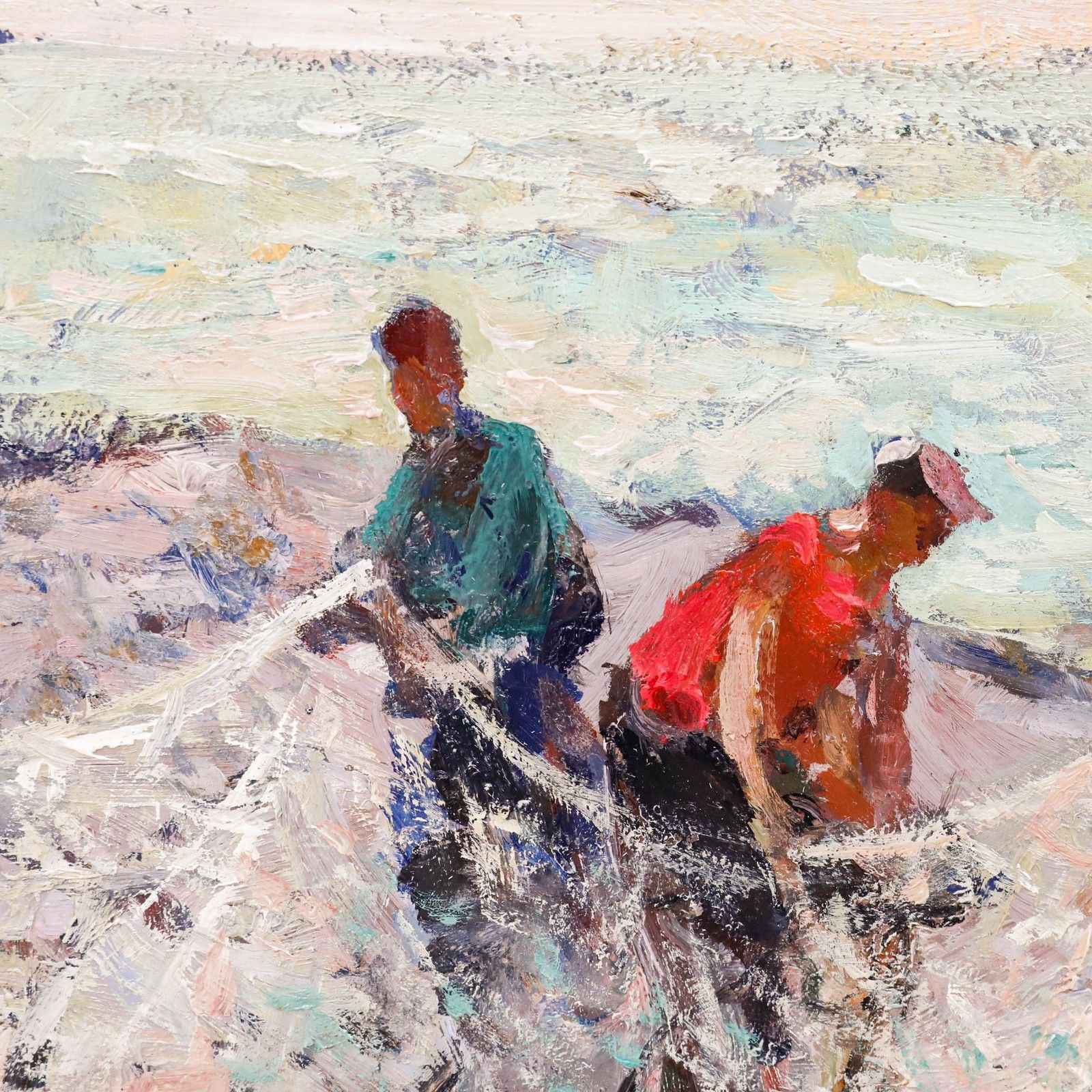 Russian Mid 20th Century Oil Unraveling The Nets photo Art