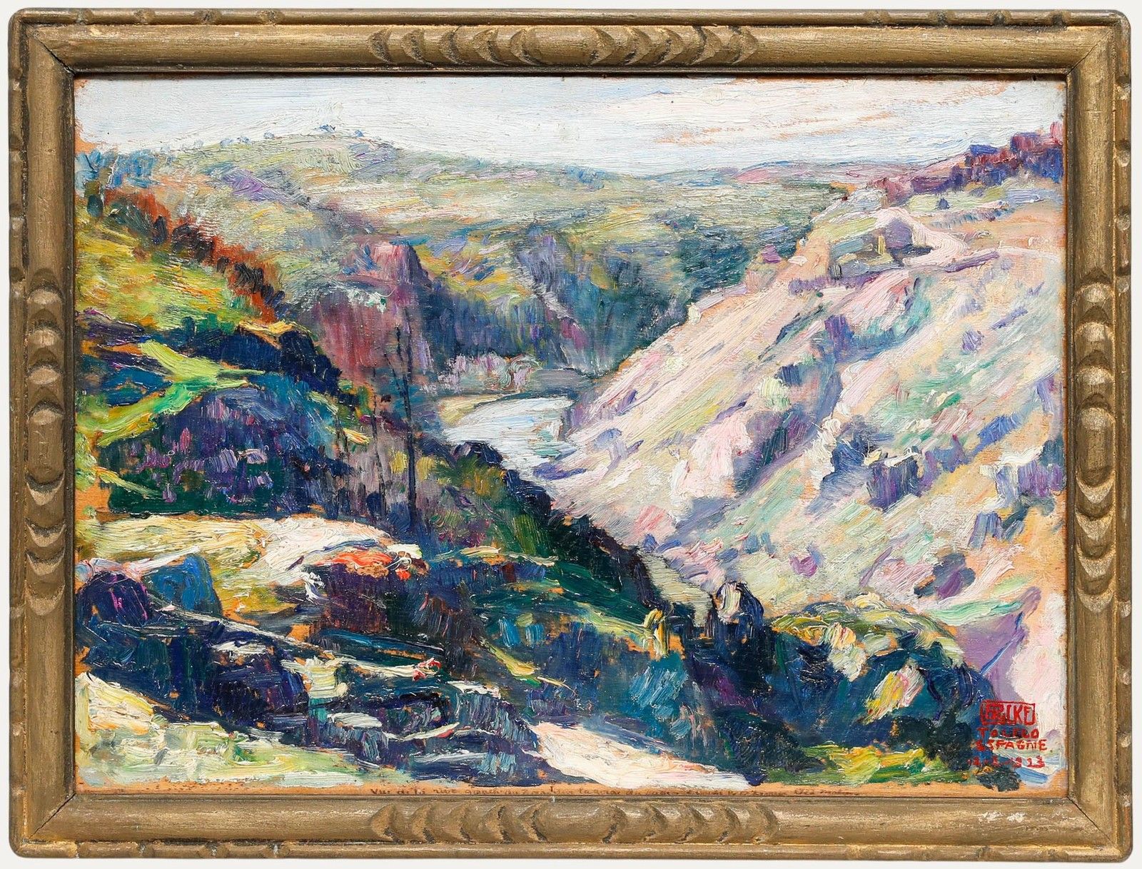 Francois Pycke (1890 1960) 1923 Oil, Gorge At The Foot Of Toledo