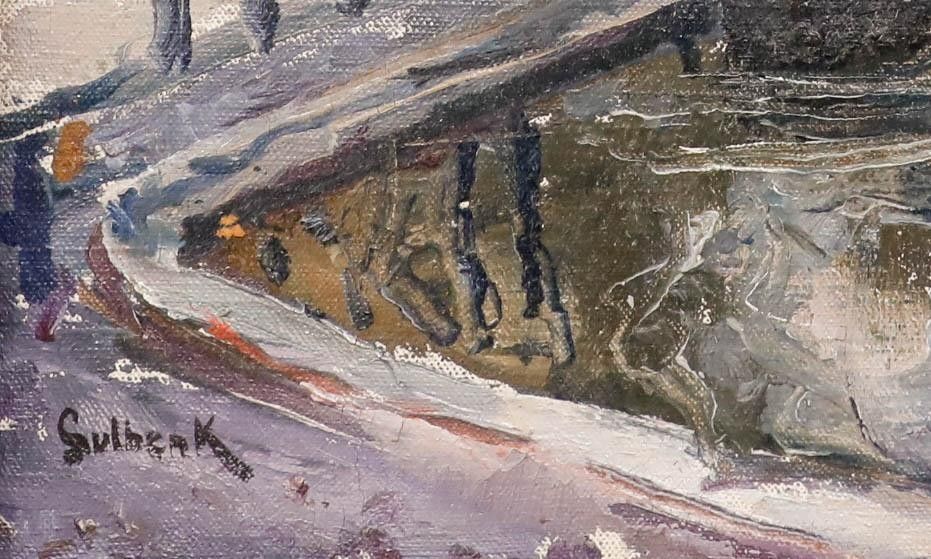 Herand Gulbenkian (1880 1968) Mid 20th Century Oil, Pont Neuf Bridge photo vinterior