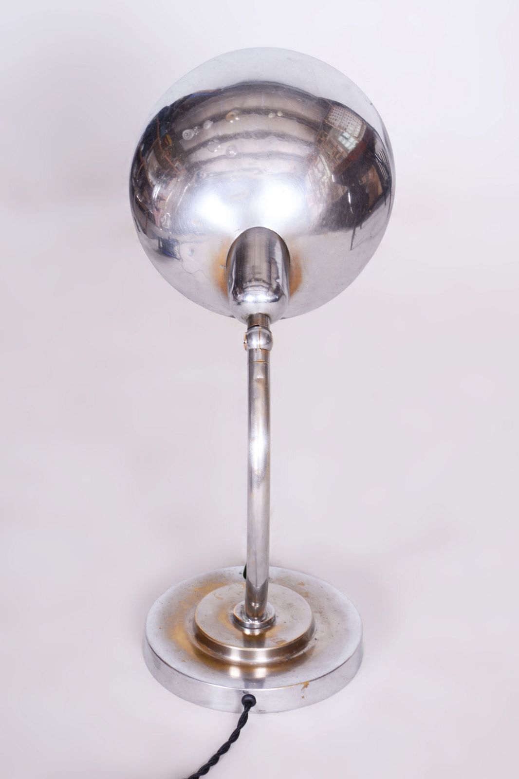 Restored Bauhaus Table Lamp, Franta Anyz, New Electrification, Chrome Plated Steel, Czechia, 1920s photo Lighting