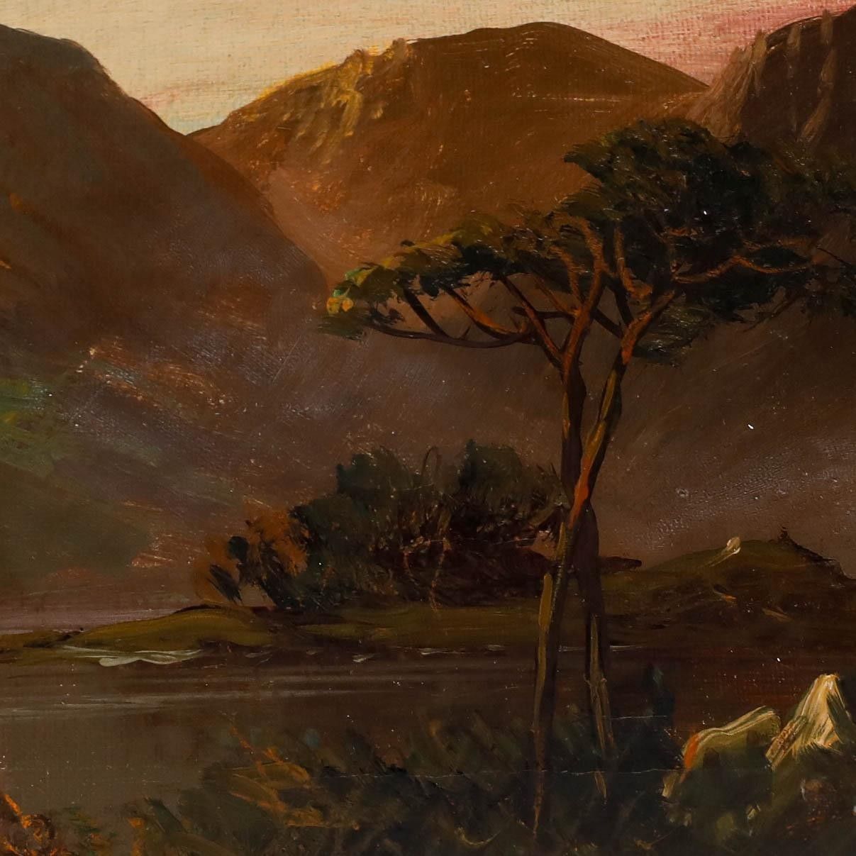 Francis E. Jamieson (1895 1950) 1926 Oil, Golden Hour On The Loch photo Art