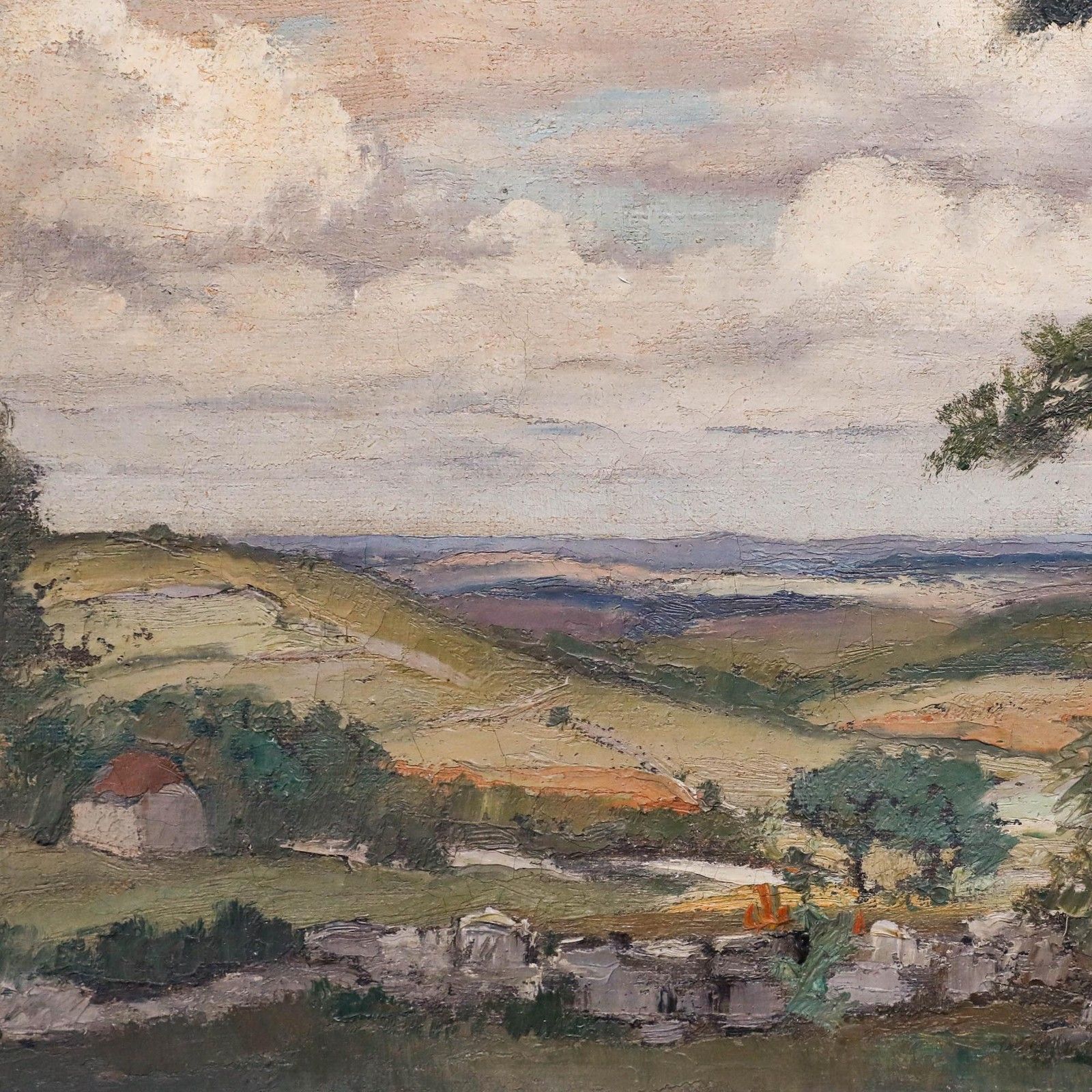 Pierre Bach (1906 1971)  French School Mid 20th Century Oil, Collines Vallonnées photo Art
