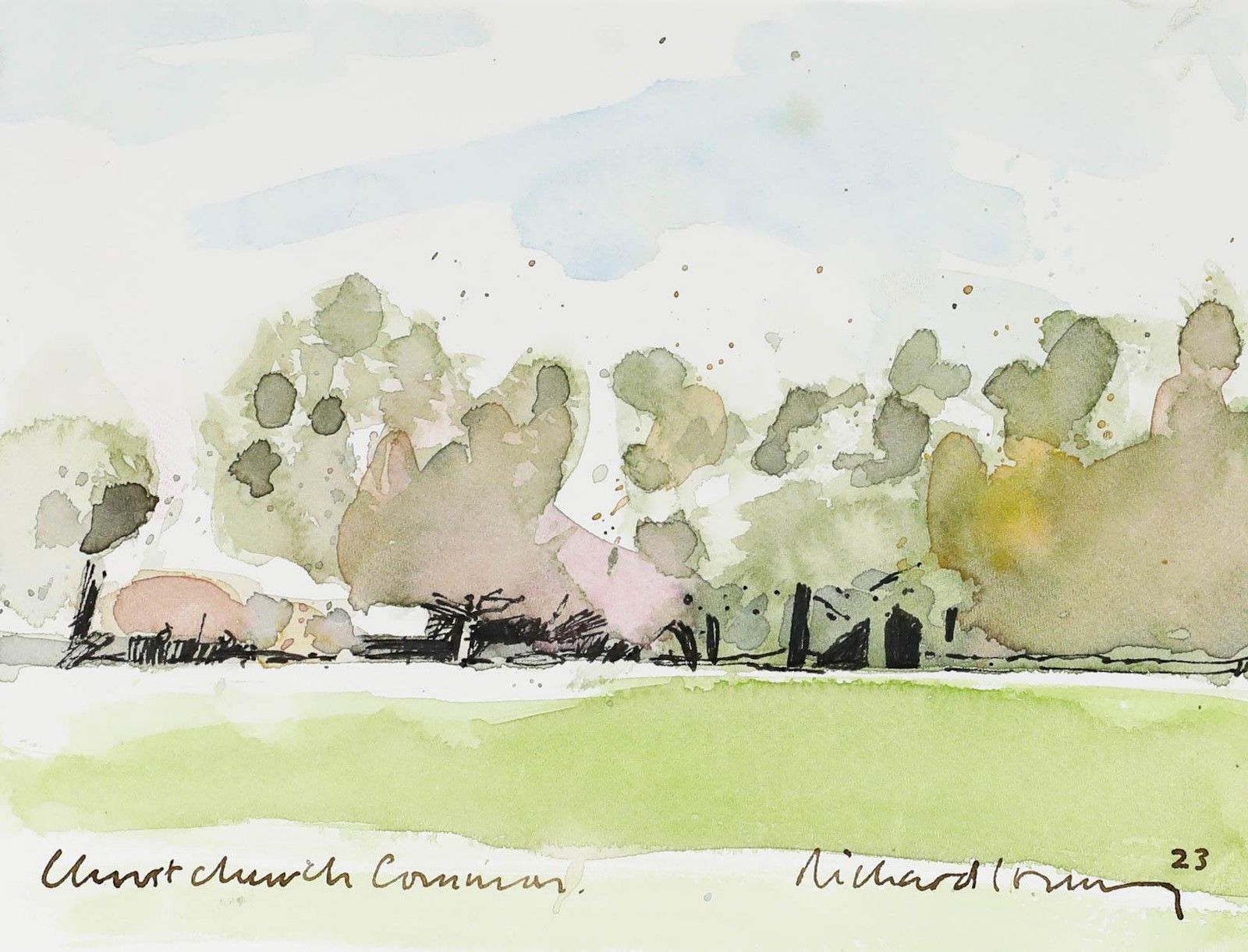 Richard J.S. Young 2023 Watercolour, Christ Church Common photo furniture