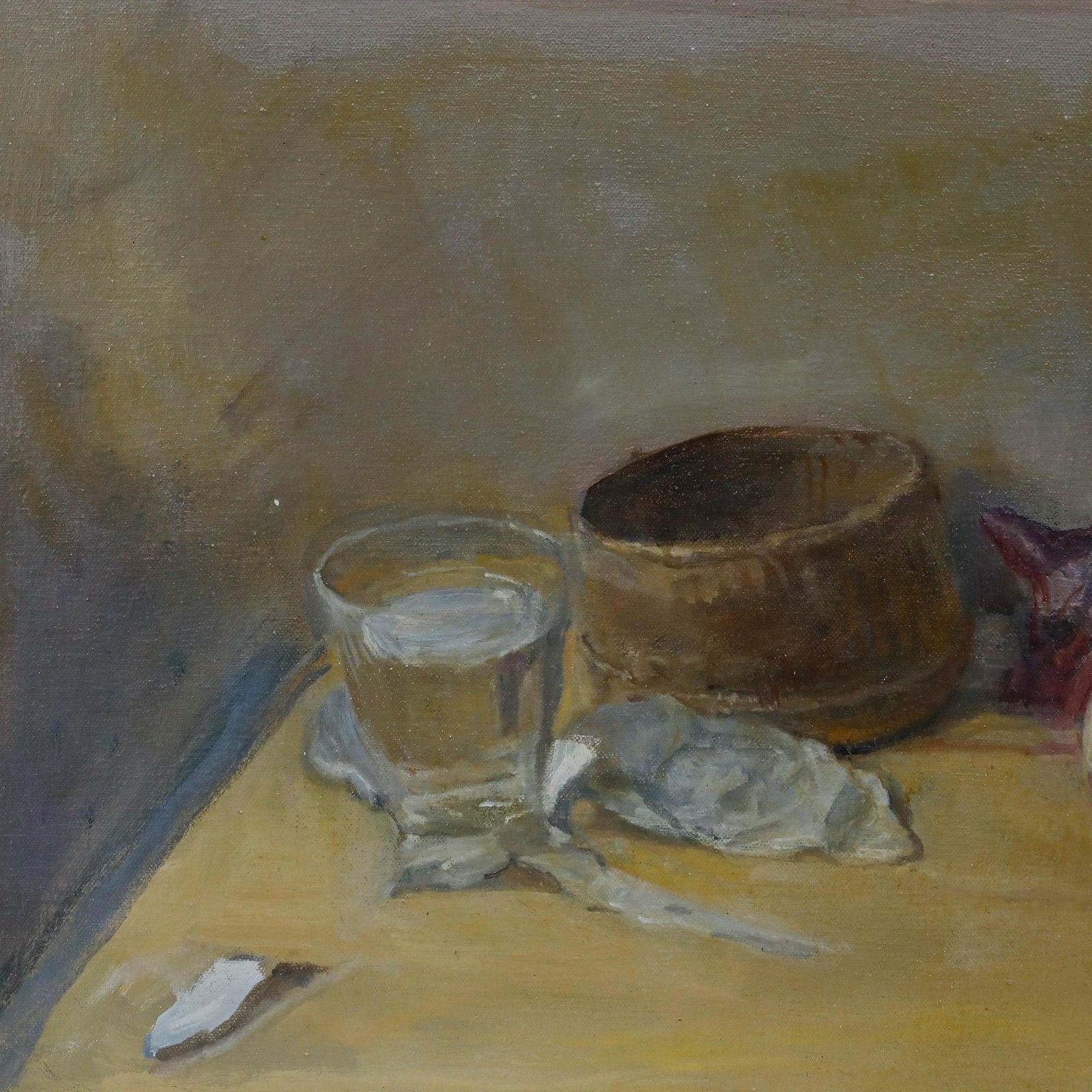George Weissbort (1928 2013) 20th Century Oil, Still Life With Water Glass photo Art