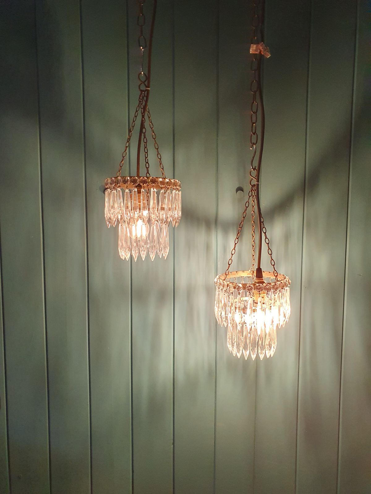 Early 20th Century Small Pair Of Spike Chandeliers photo Lighting