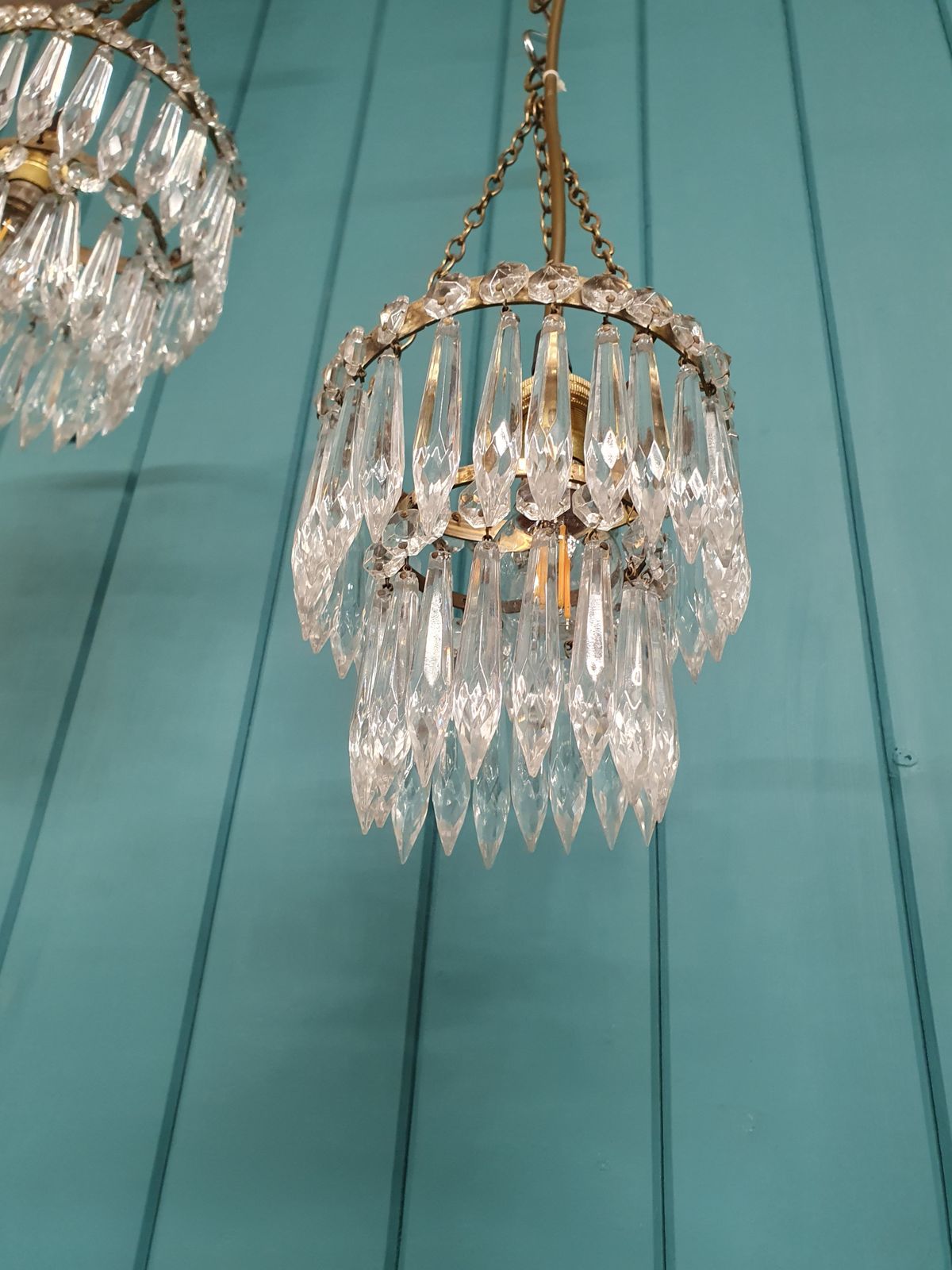 Early 20th Century Small Pair Of Spike Chandeliers photo 345.0