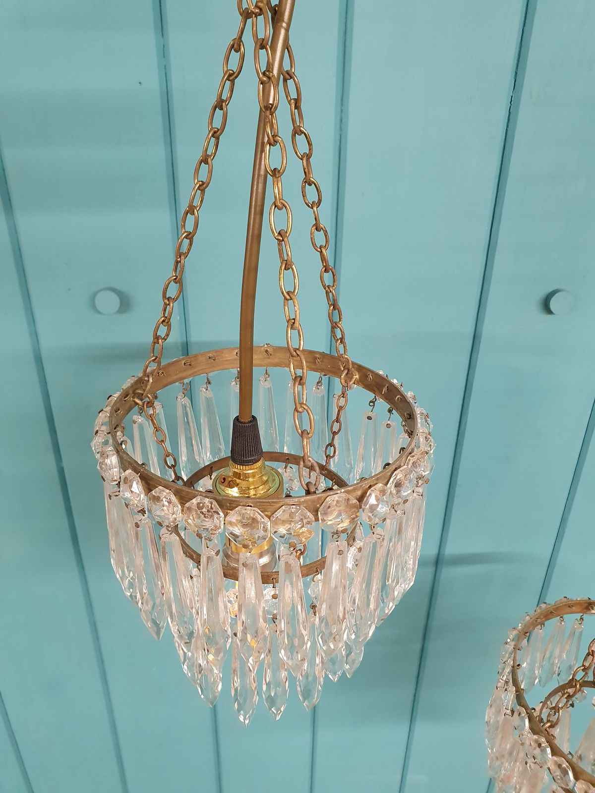 Early 20th Century Small Pair Of Spike Chandeliers photo buy