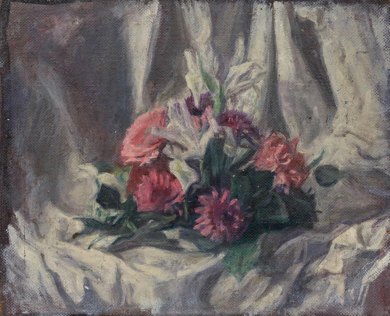 George Weissbort (1928 2013) 20th Century Oil, Still Life Of Pink Flowers photo furniture