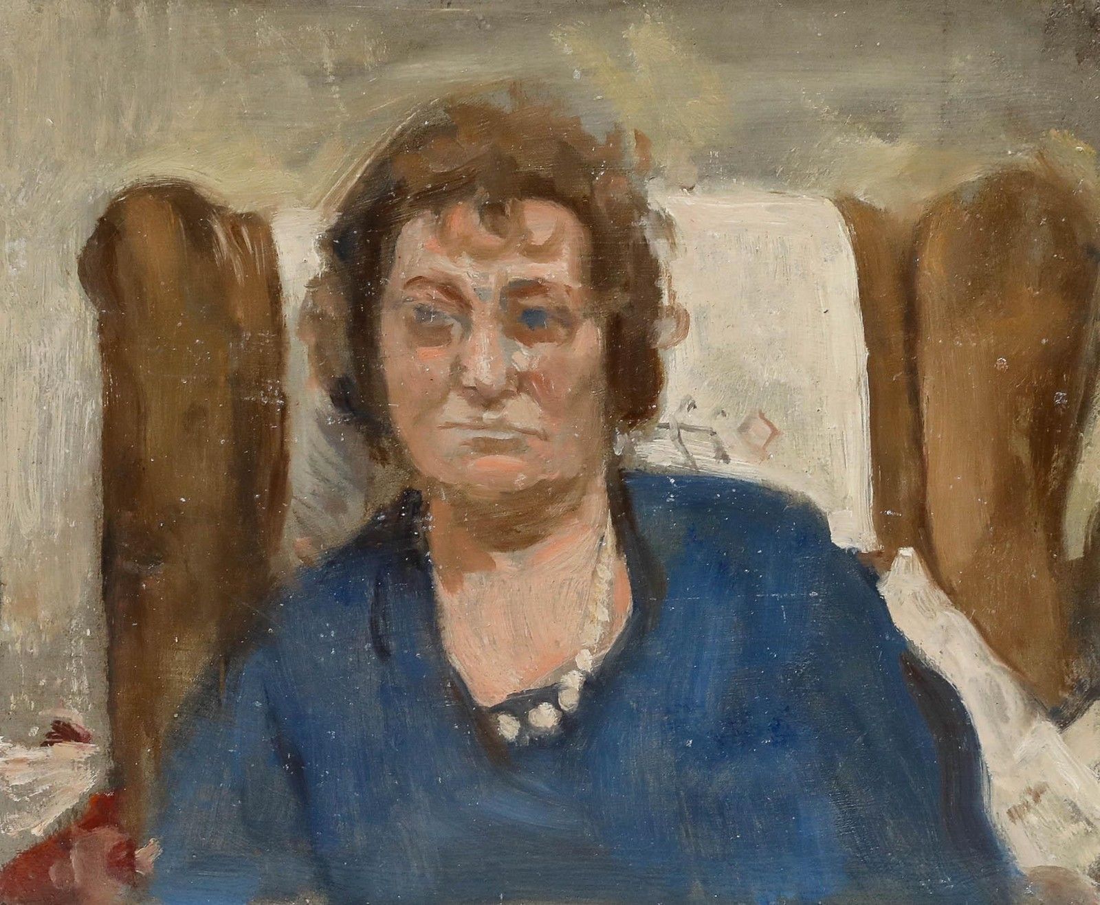 George Weissbort (1928 2013) 20th Century Oil, Blue Eyed Lady photo furniture