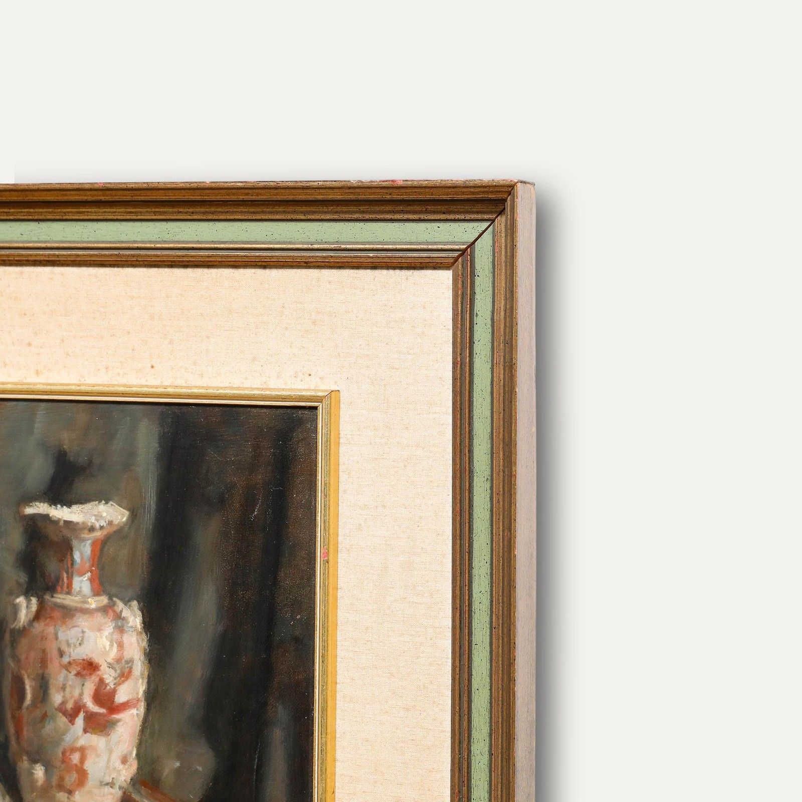 George Weissbort (1928 2013)  Framed 20th Century Oil, Chinese Vase With Flowers photo Art