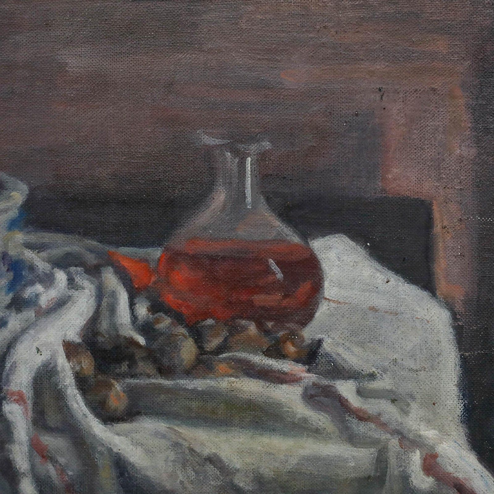 George Weissbort (1928 2013) 20th Century Oil, Carafe On White Cloth photo Art