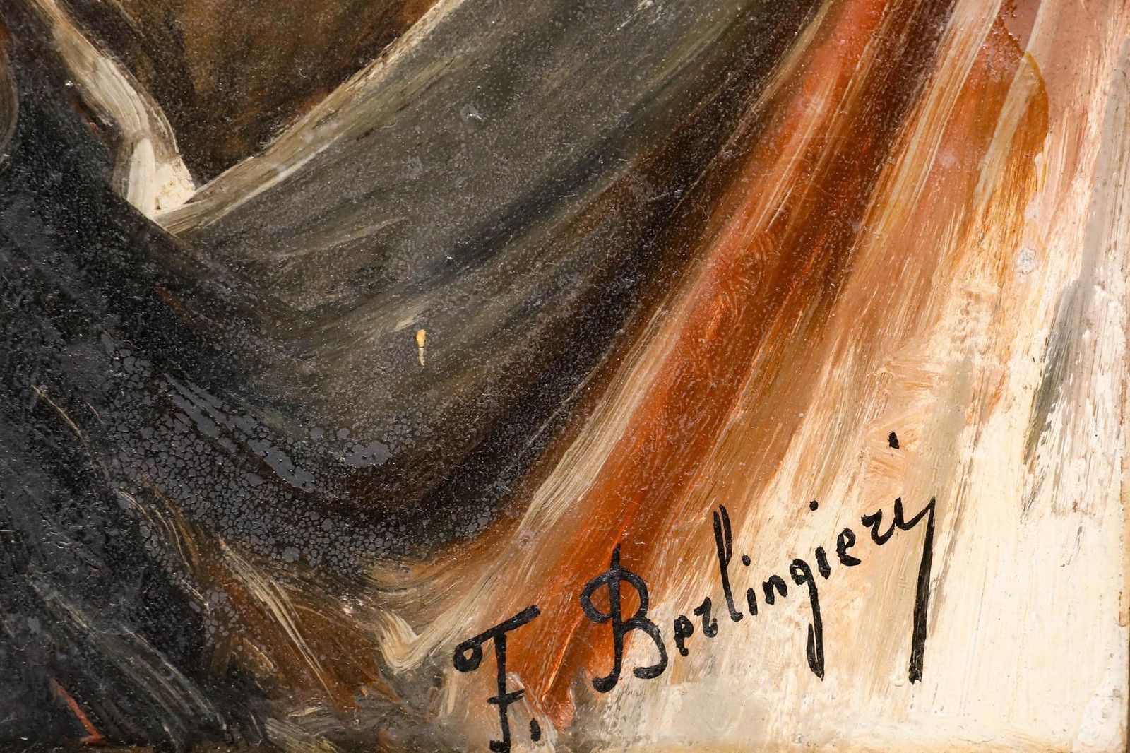 Francesco Berlingieri  Late 19th Century Oil, Portrait Of A Monk In Profile photo vinterior