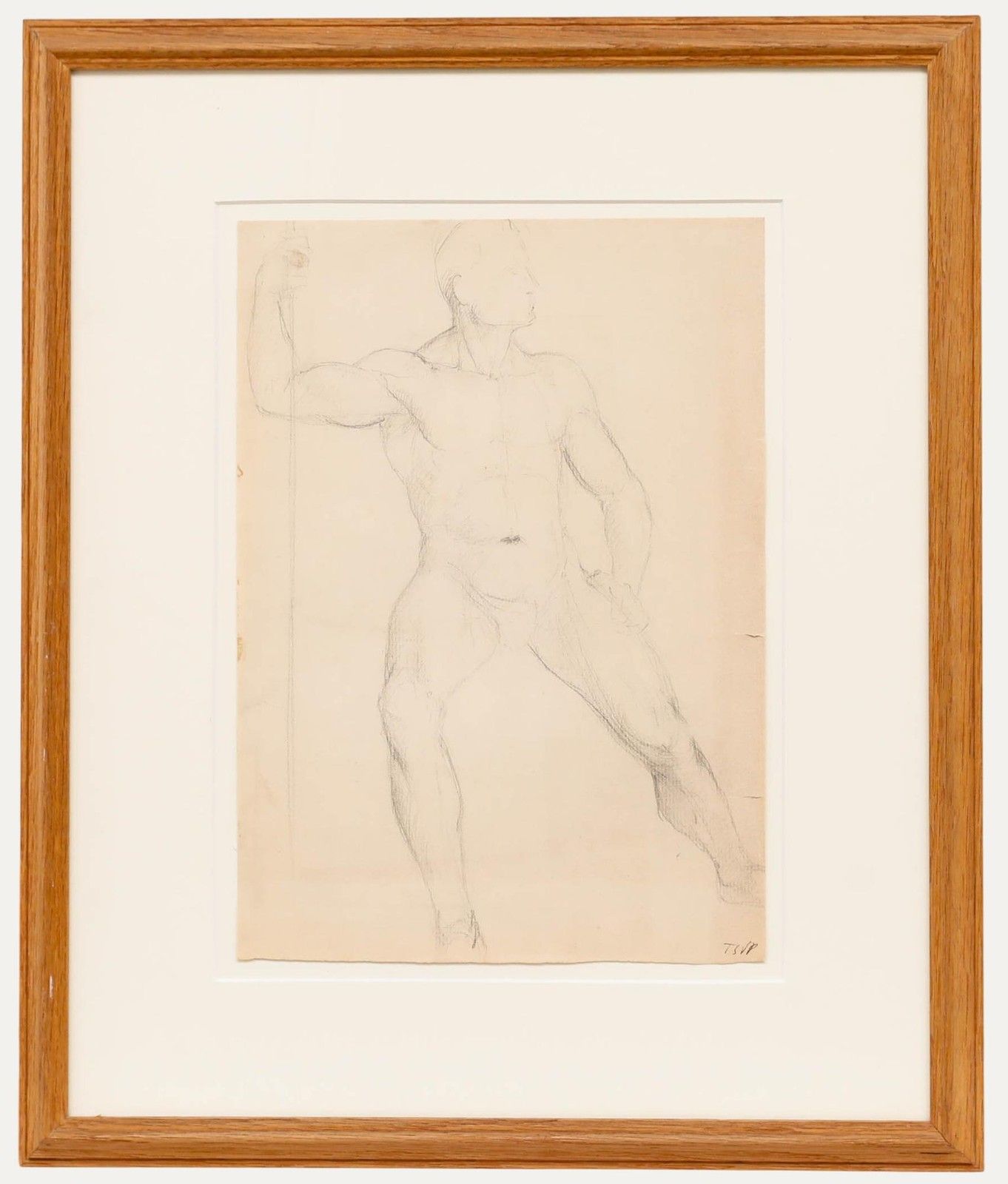 Pierre Neveu (B.1929) Mid 20th Century Graphite Drawing, Study Of Male Nude
