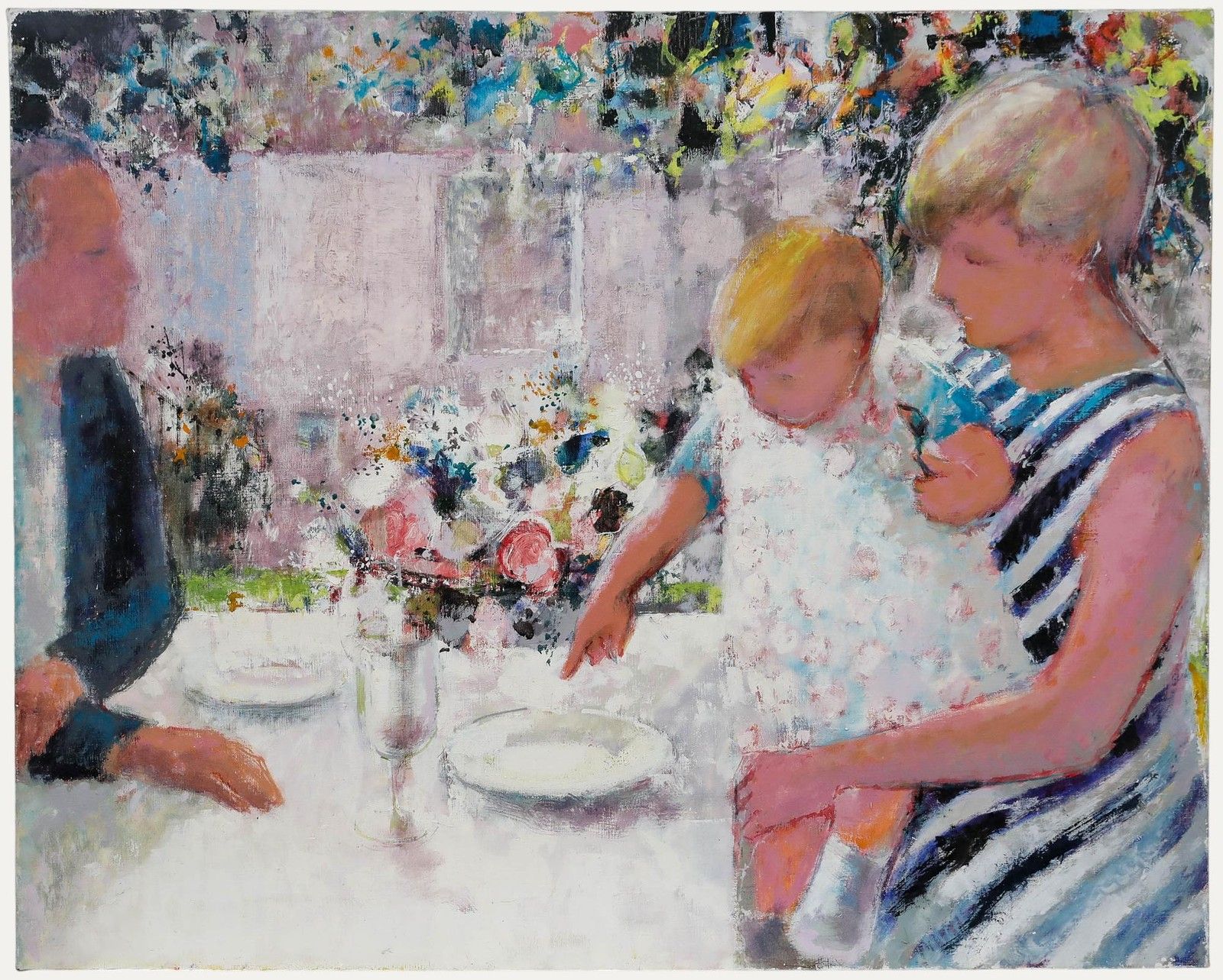 Pierre Neveu (B.1929) Contemporary Oil, The Wedding Guests