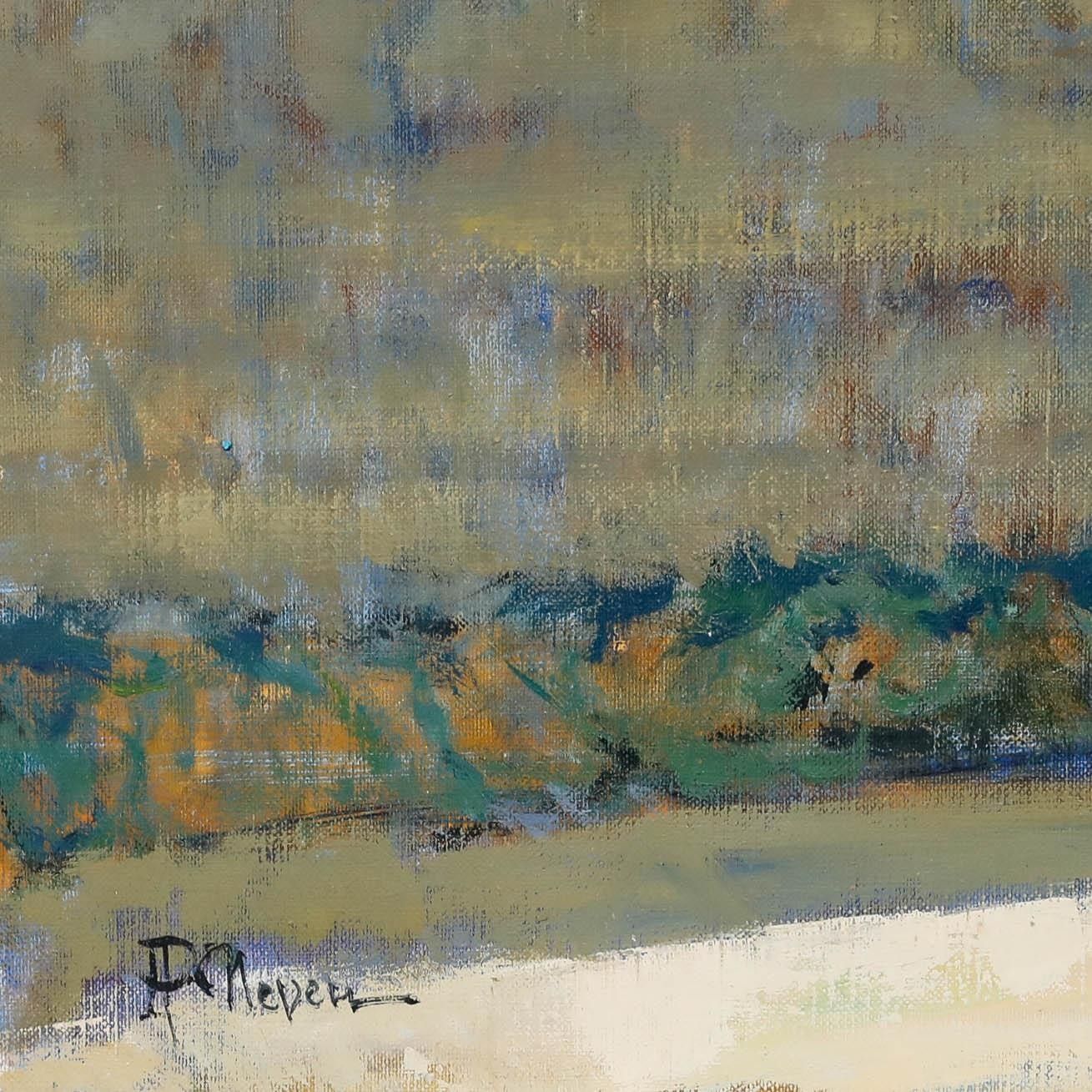 Pierre Neveu (B.1929) Contemporary Oil, Guerande, France photo vinterior